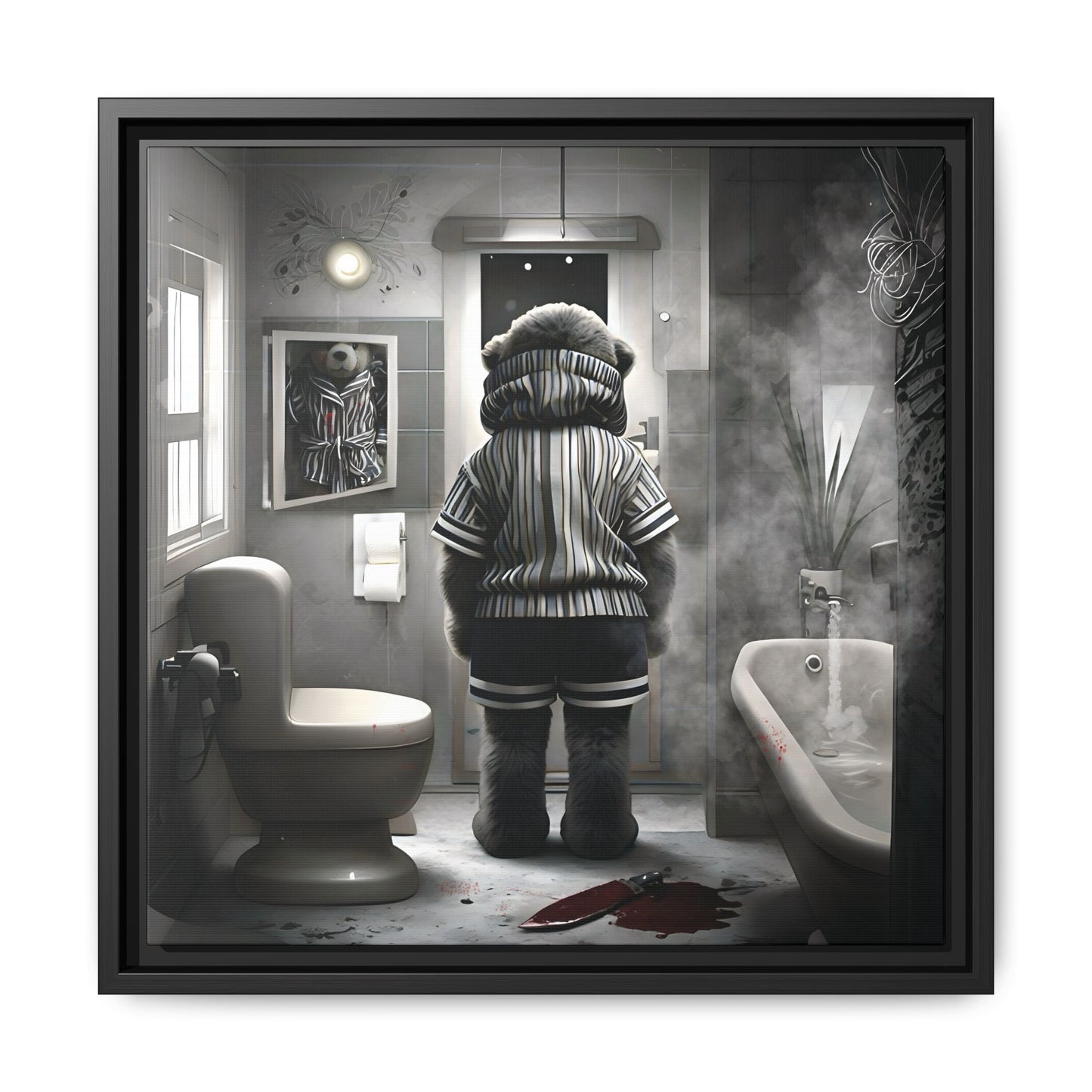 Canvas Art Print - The Untimely Demise of Benjamin Bear by Andrew McCarter, Dark Surreal Artwork