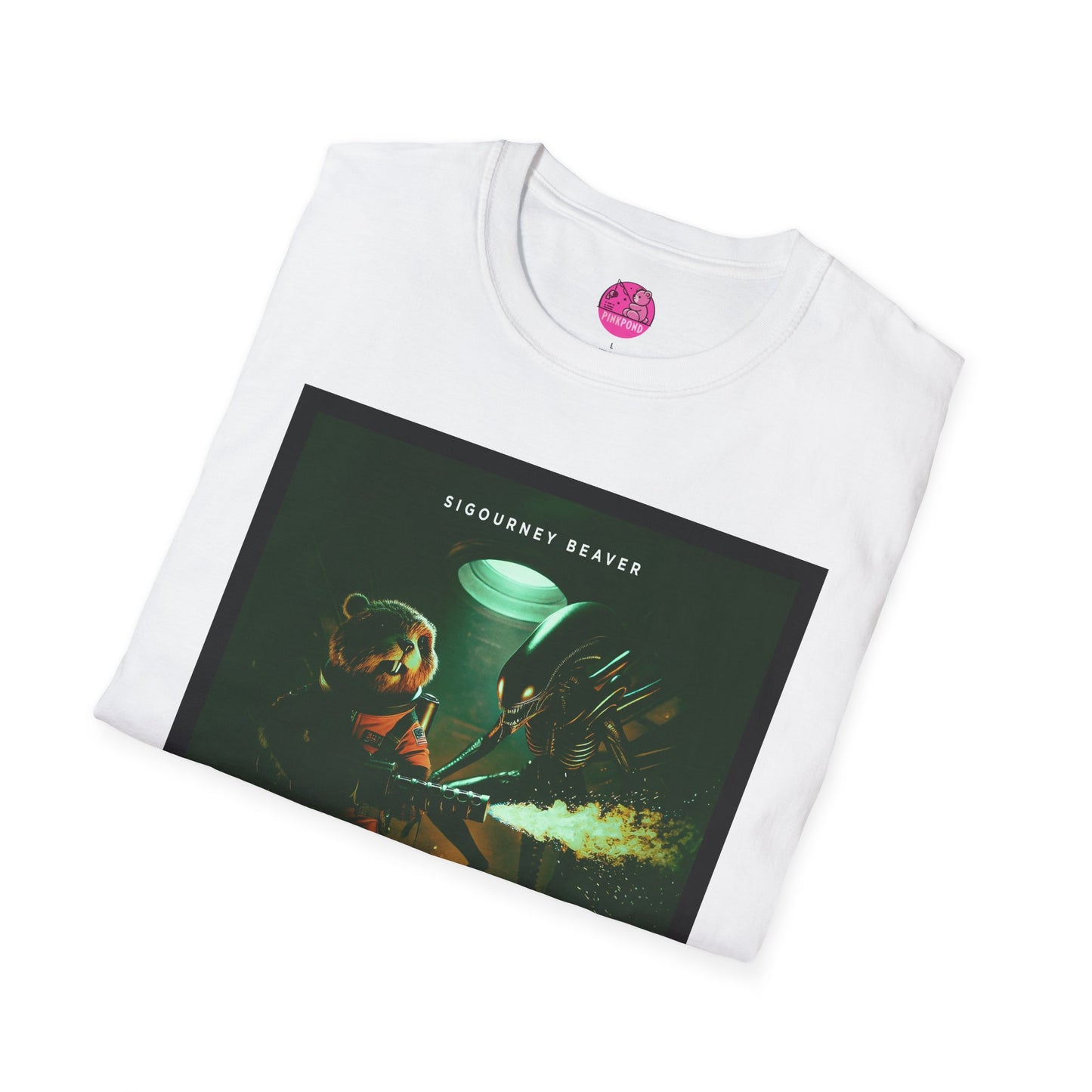 Xeno -Green Alien Parody Sci-Fi T-Shirt Featuring Sigourney Beaver