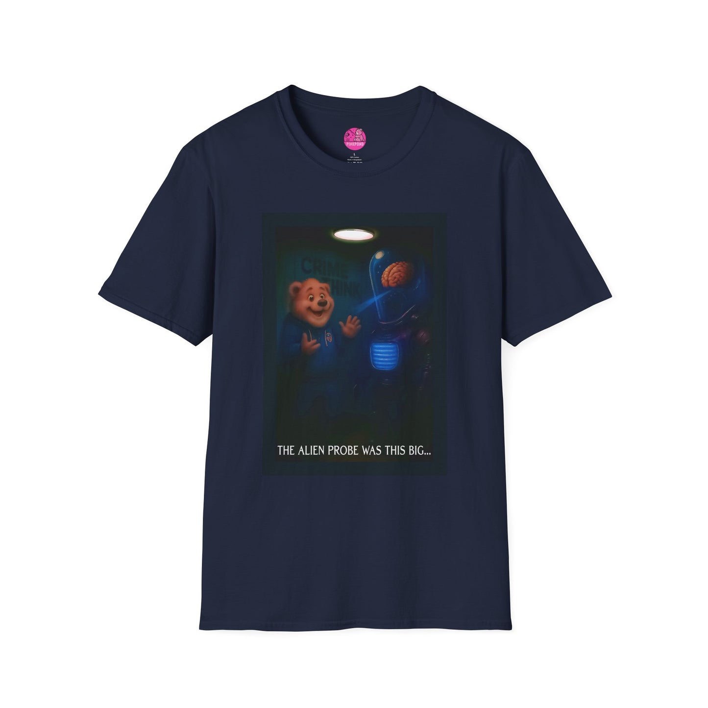 Alien Probe Softstyle Bear T-Shirt - PinkPond Tee for Sci-Fi Fans
