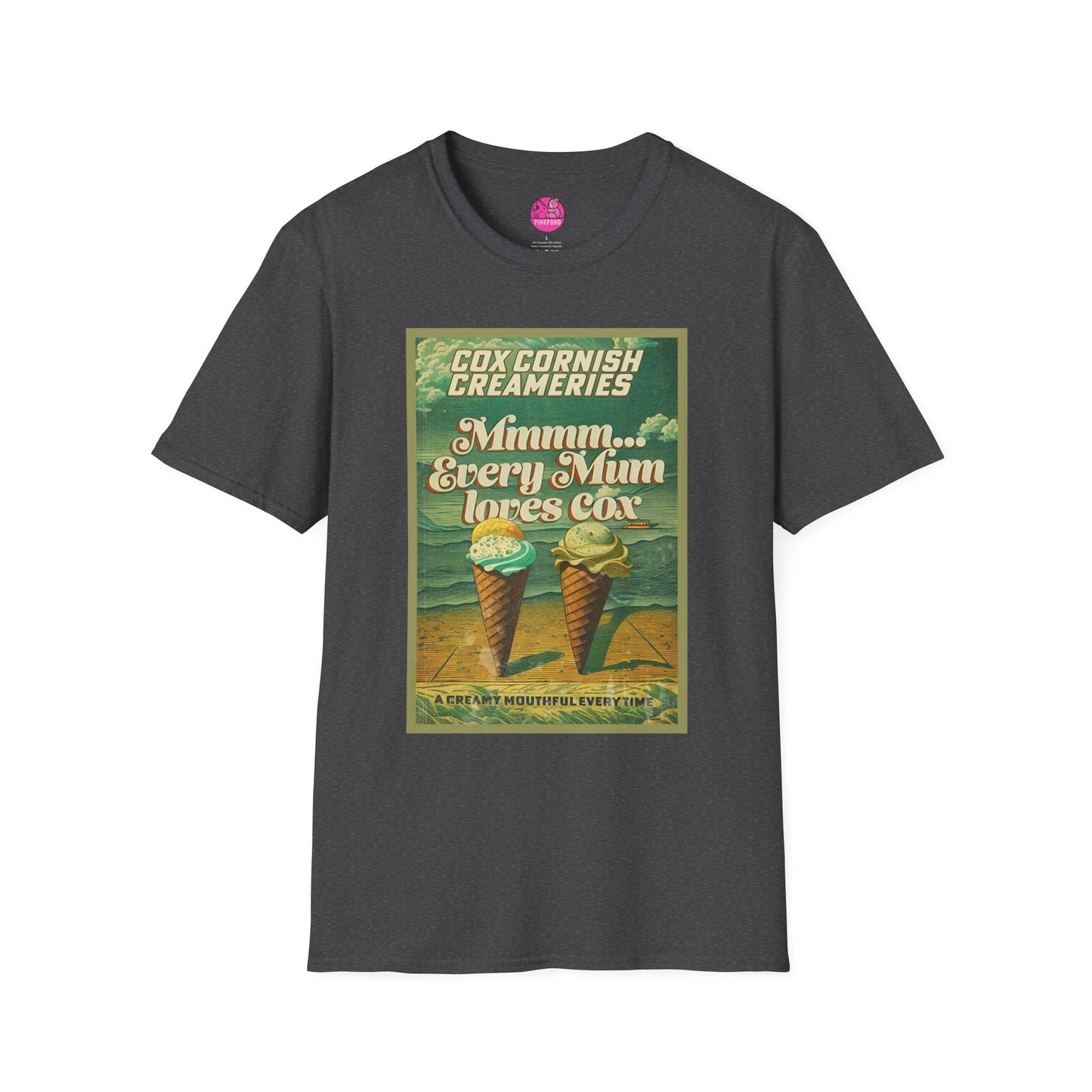 Saucy Vintage Ice Cream T-Shirt - Cox Cornish Creameries Design