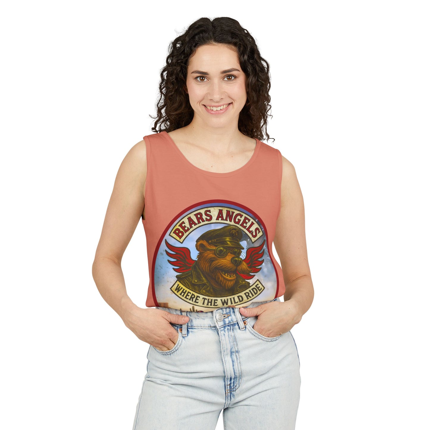 Tank Top - Bears Angels Roundel 'Ride With Pride' Biker Bear Design