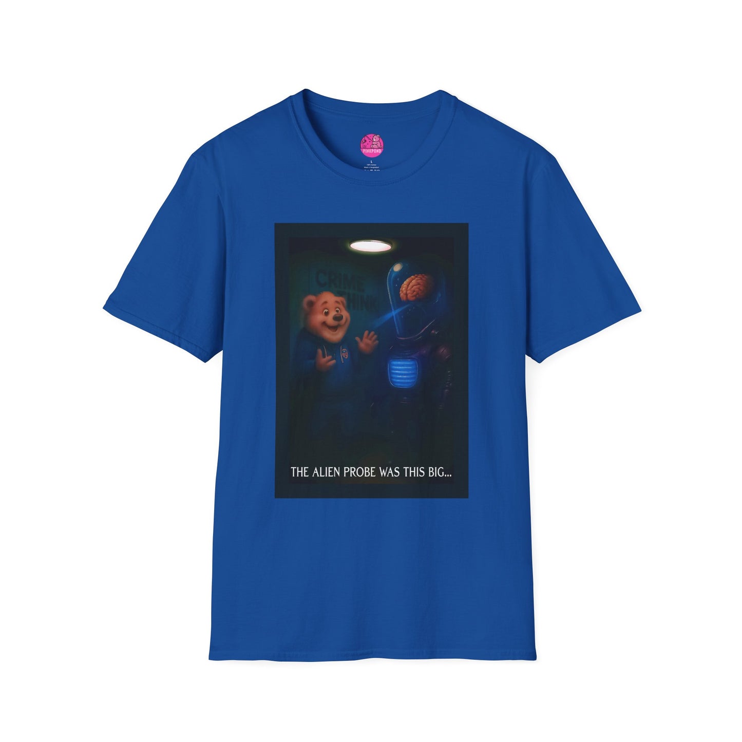 Alien Probe Softstyle Bear T-Shirt - PinkPond Tee for Sci-Fi Fans
