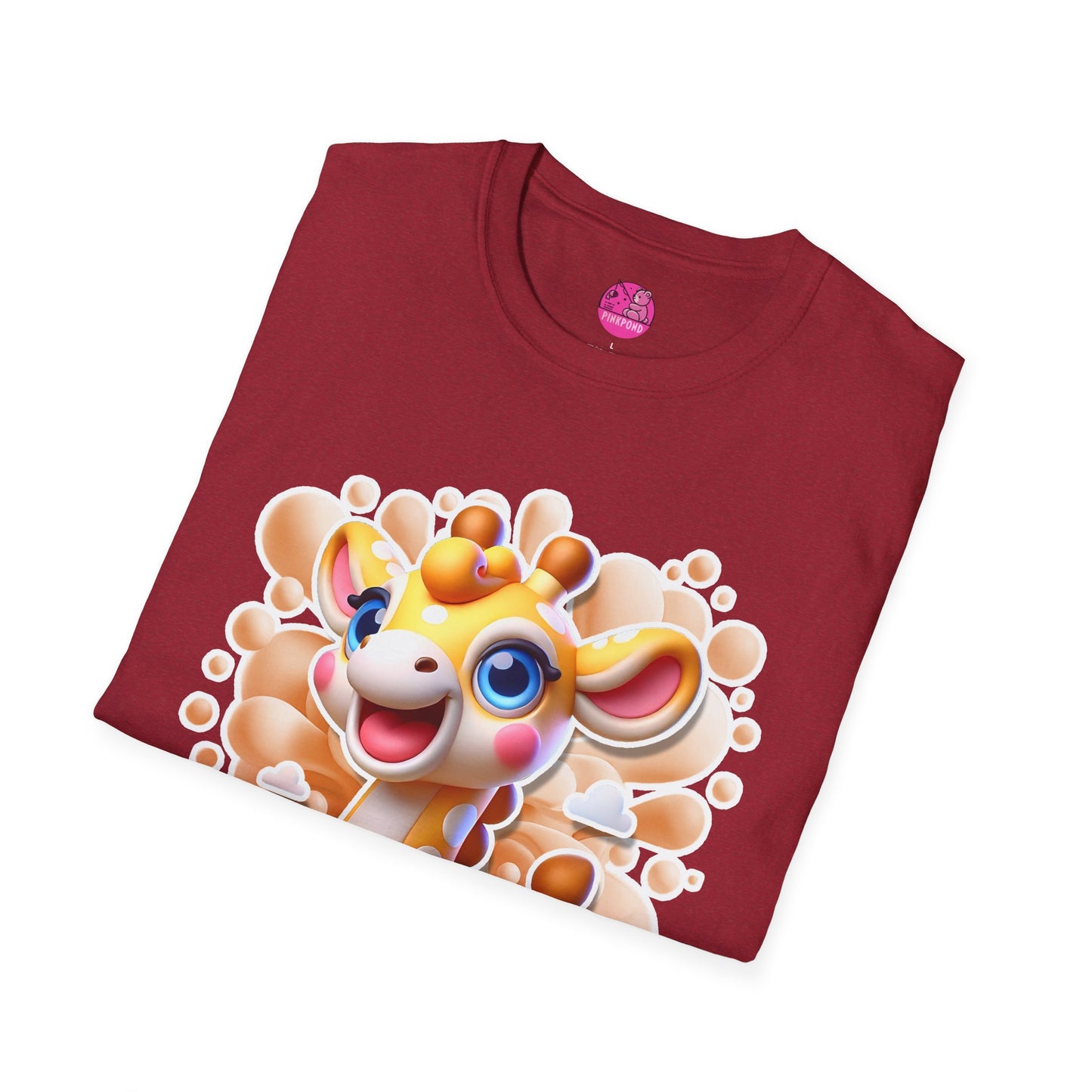 Geoffrey Giraffe T-Shirt - Tall on Charm, Big on Smiles Unisex Softstyle