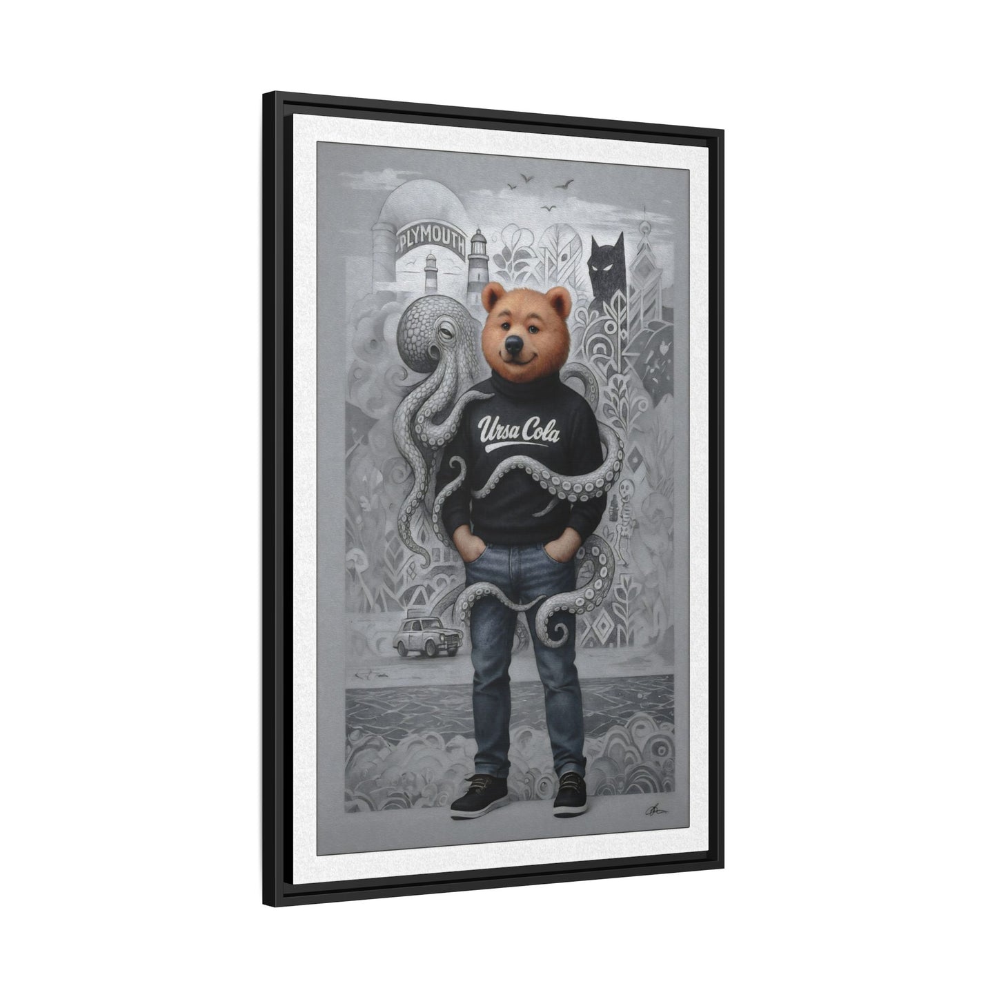 PinkPond Canvas Art Print – An Invasion of Octopi Was Announced on the News. Who Can Save Us?!