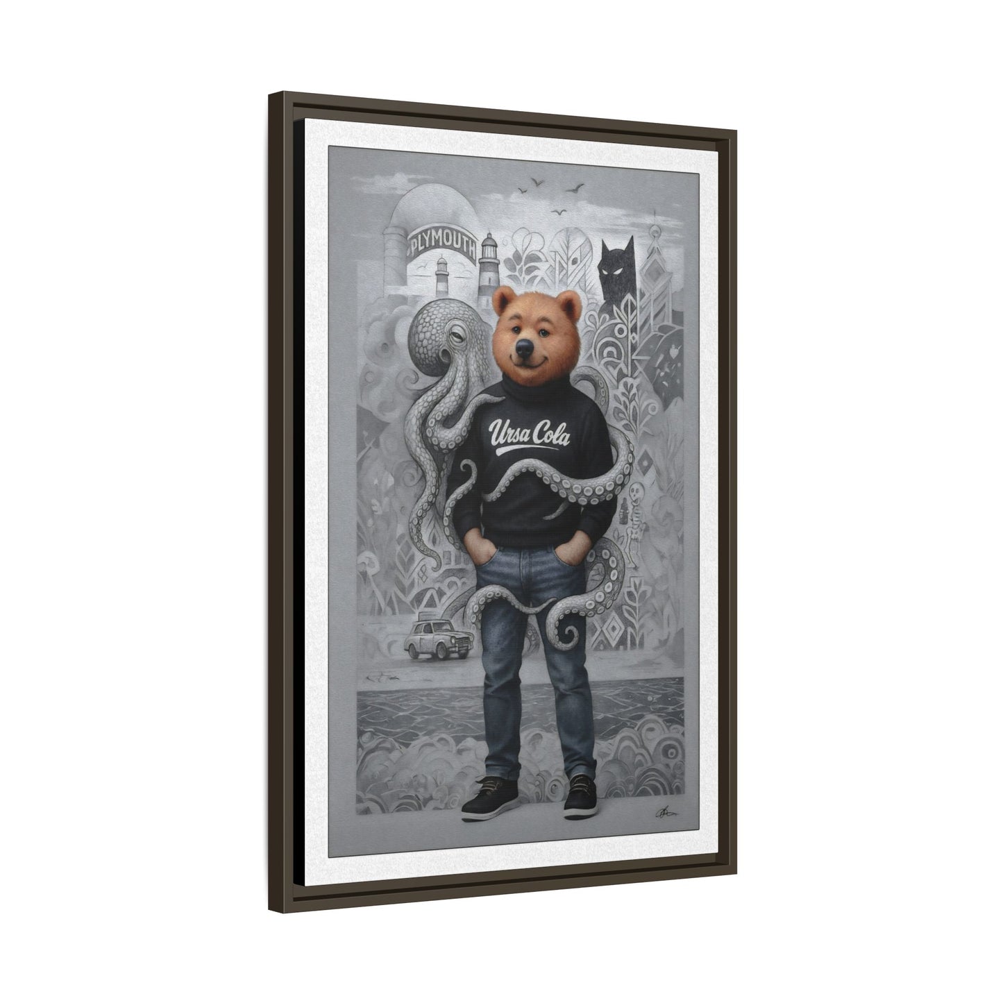 PinkPond Canvas Art Print – An Invasion of Octopi Was Announced on the News. Who Can Save Us?!