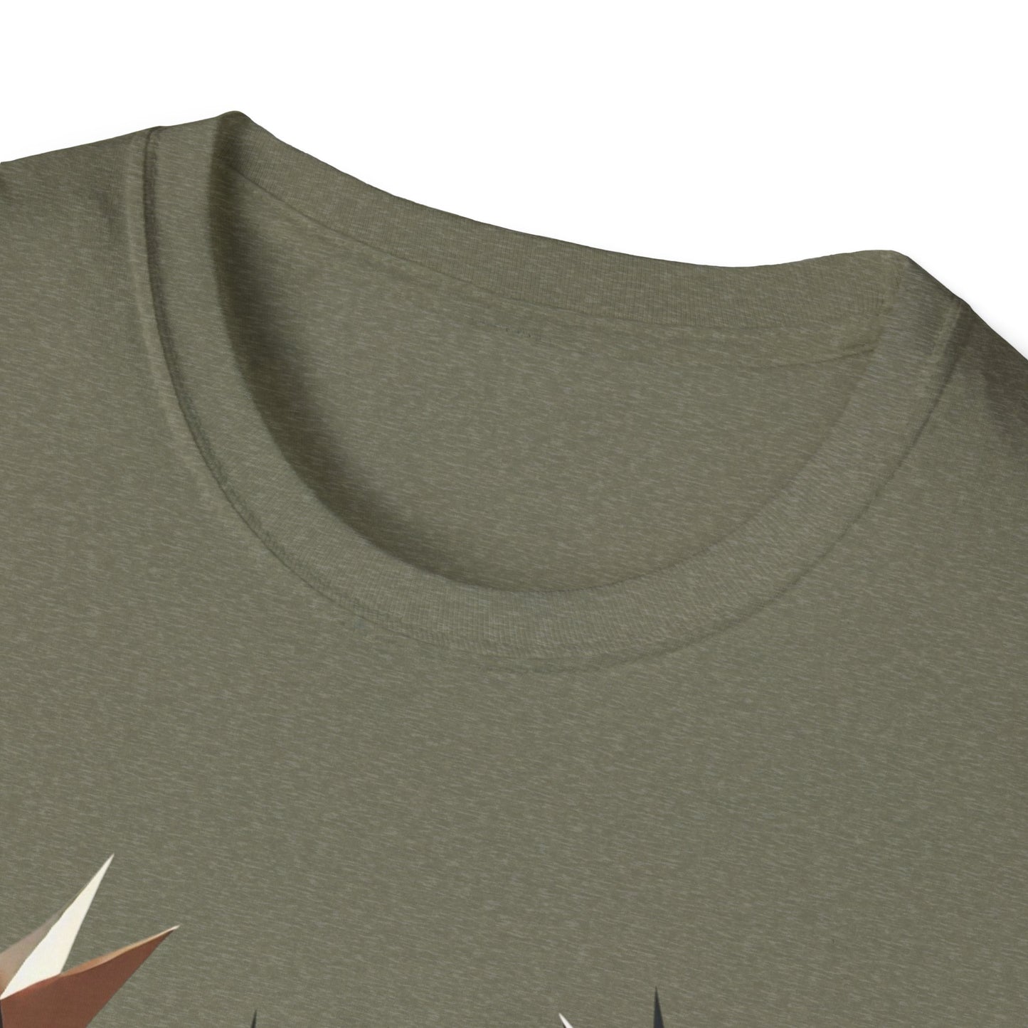 Abstract Geometric Deer Unisex Softstyle T-Shirt - Modern Nature Design