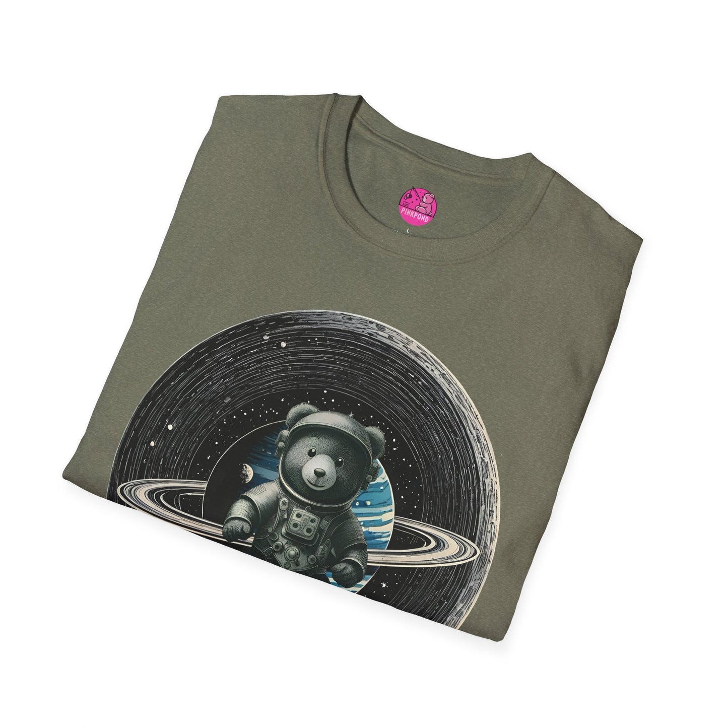 Cosmic Explorer Teddy T-Shirt - Spacefaring Bear Graphic Tee for Space Lovers and Adventurers