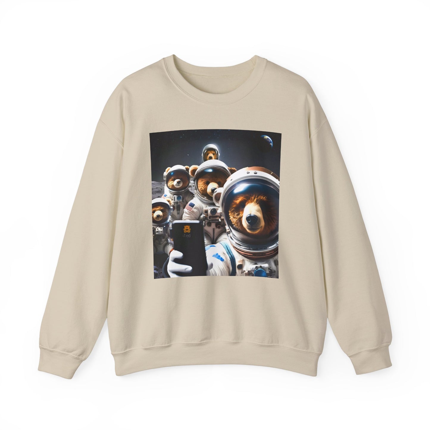 Space Bears Selfie Sweatshirt - Moon Bears Astronaut Selfies Crewneck