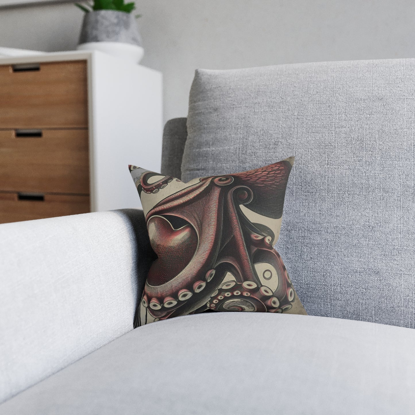 Square Pillow Kraken Reversible Cushion - PinkPond Home