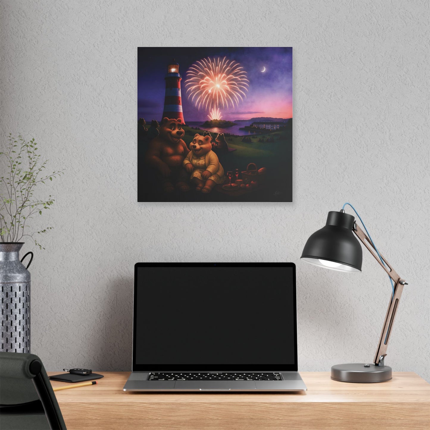 Art Canvas - The Firework Contest by Andrew McCarter