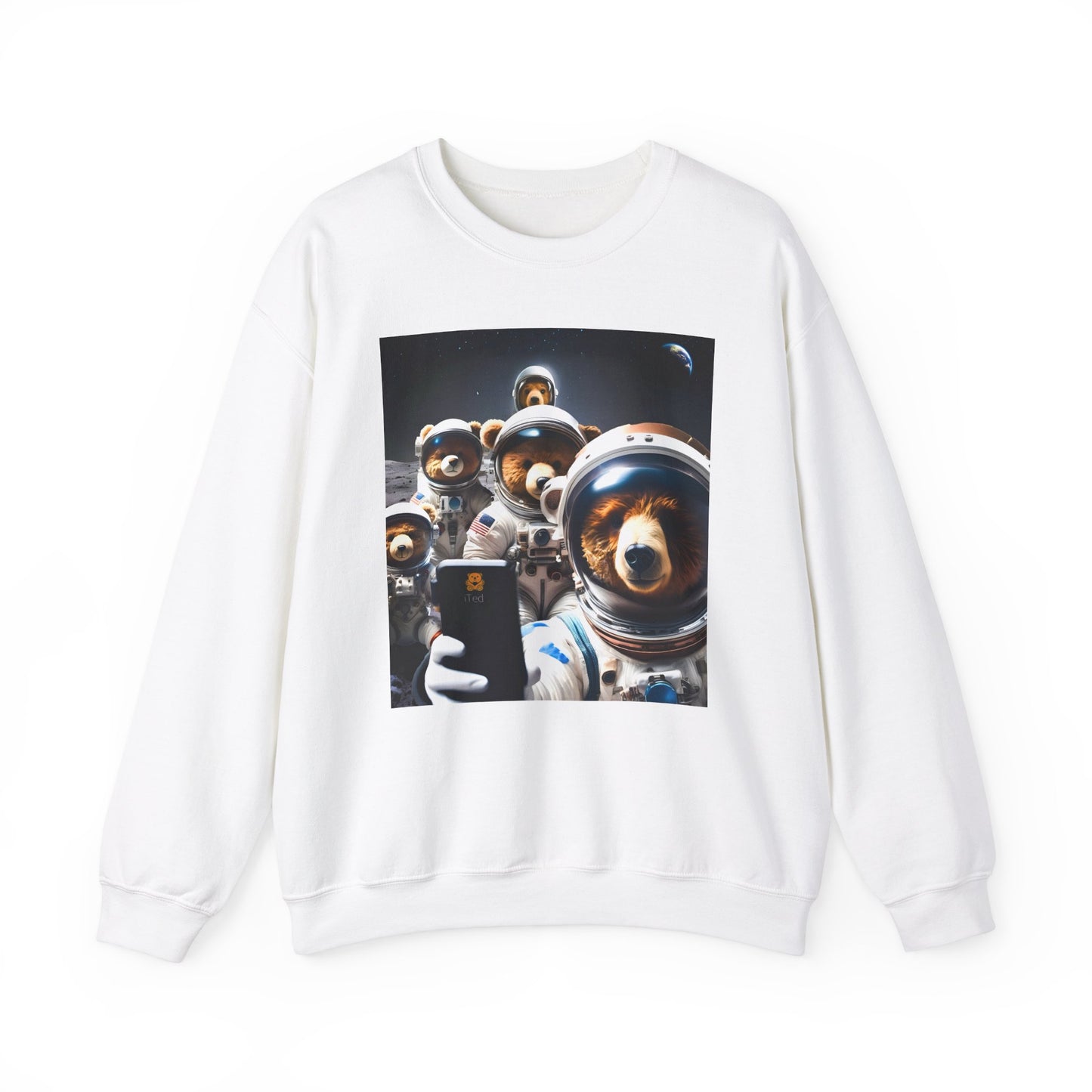 Space Bears Selfie Sweatshirt - Moon Bears Astronaut Selfies Crewneck