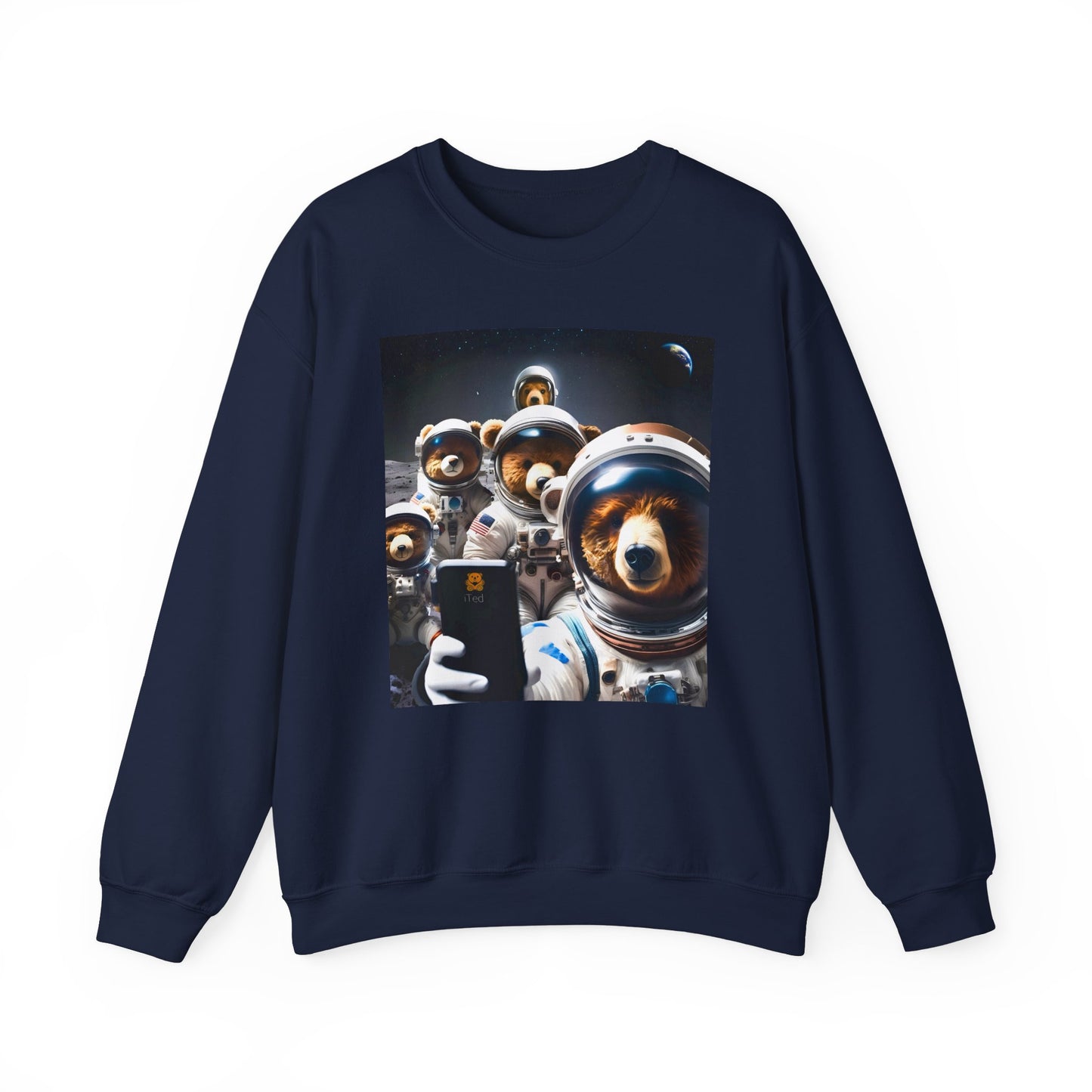 Space Bears Selfie Sweatshirt - Moon Bears Astronaut Selfies Crewneck