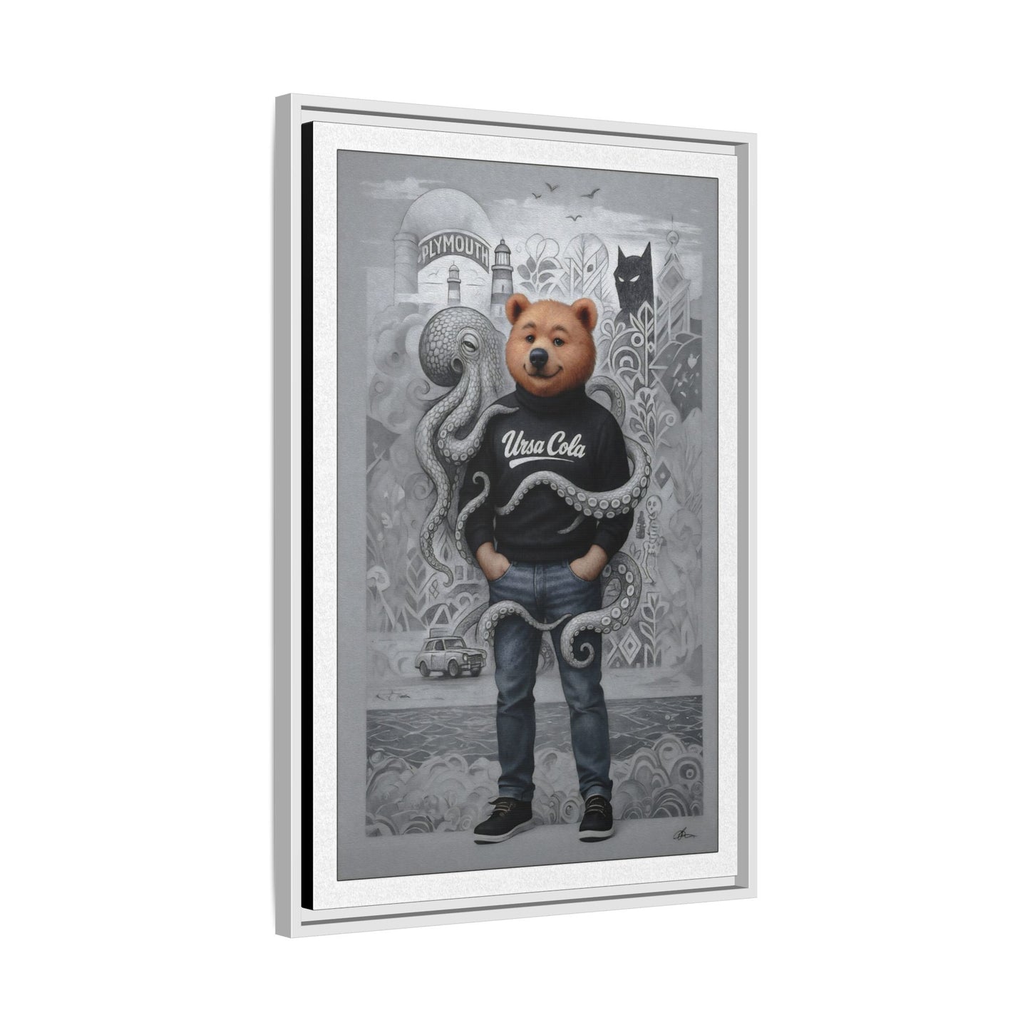 PinkPond Canvas Art Print – An Invasion of Octopi Was Announced on the News. Who Can Save Us?!