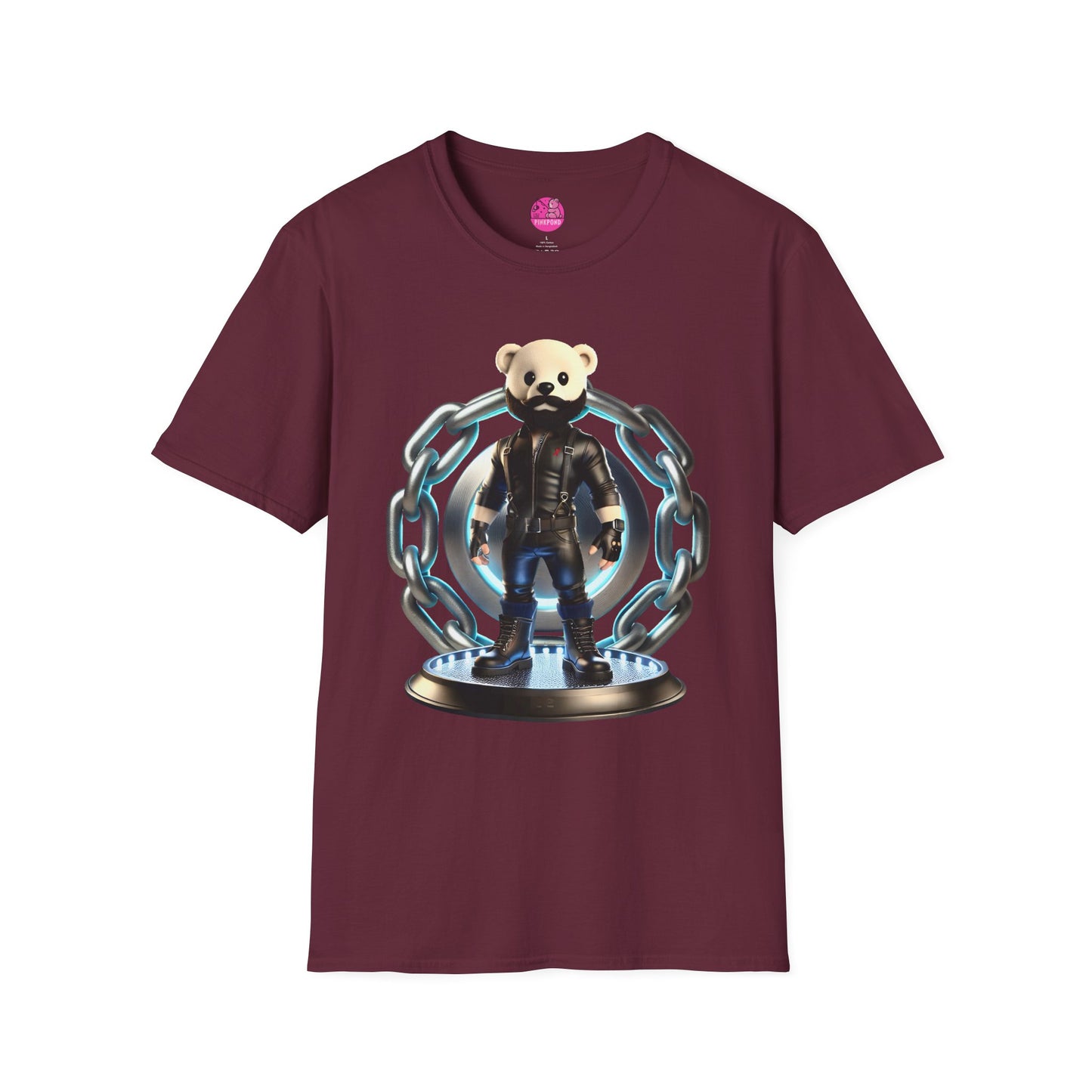 Hot Leather Cub Unisex Softstyle T-Shirt | Fierce and Fun Bear Tee with Leather-Clad Sass