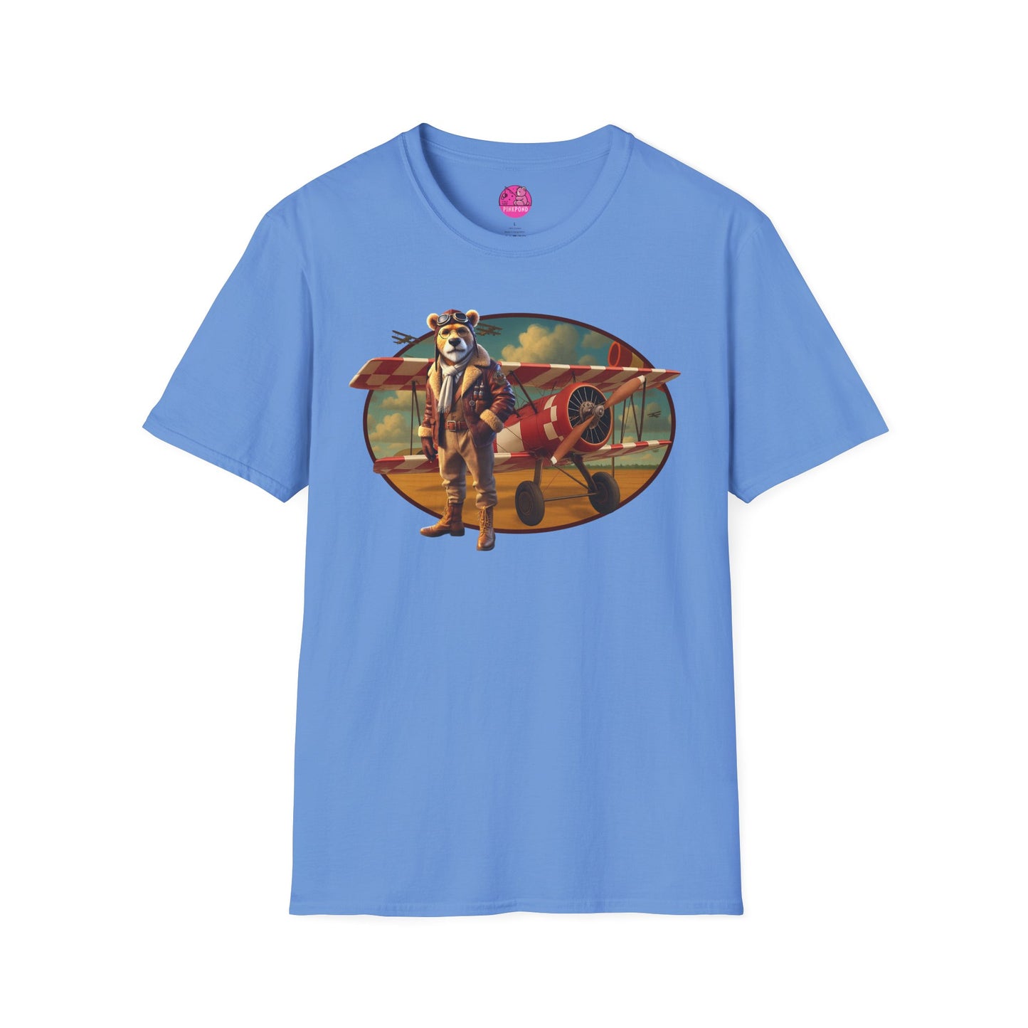 Aviator Bear Softstyle T-Shirt - PinkPond Tee