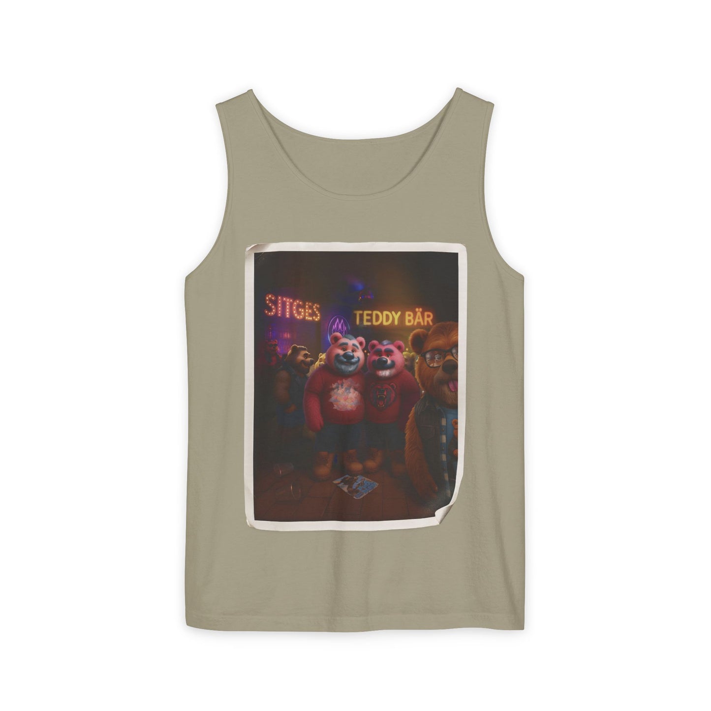 Tank Top - The Photo Bomber Bear Tee by Andrew McCarter for PinkPond, Unisex Pride Pool Party Shirt
