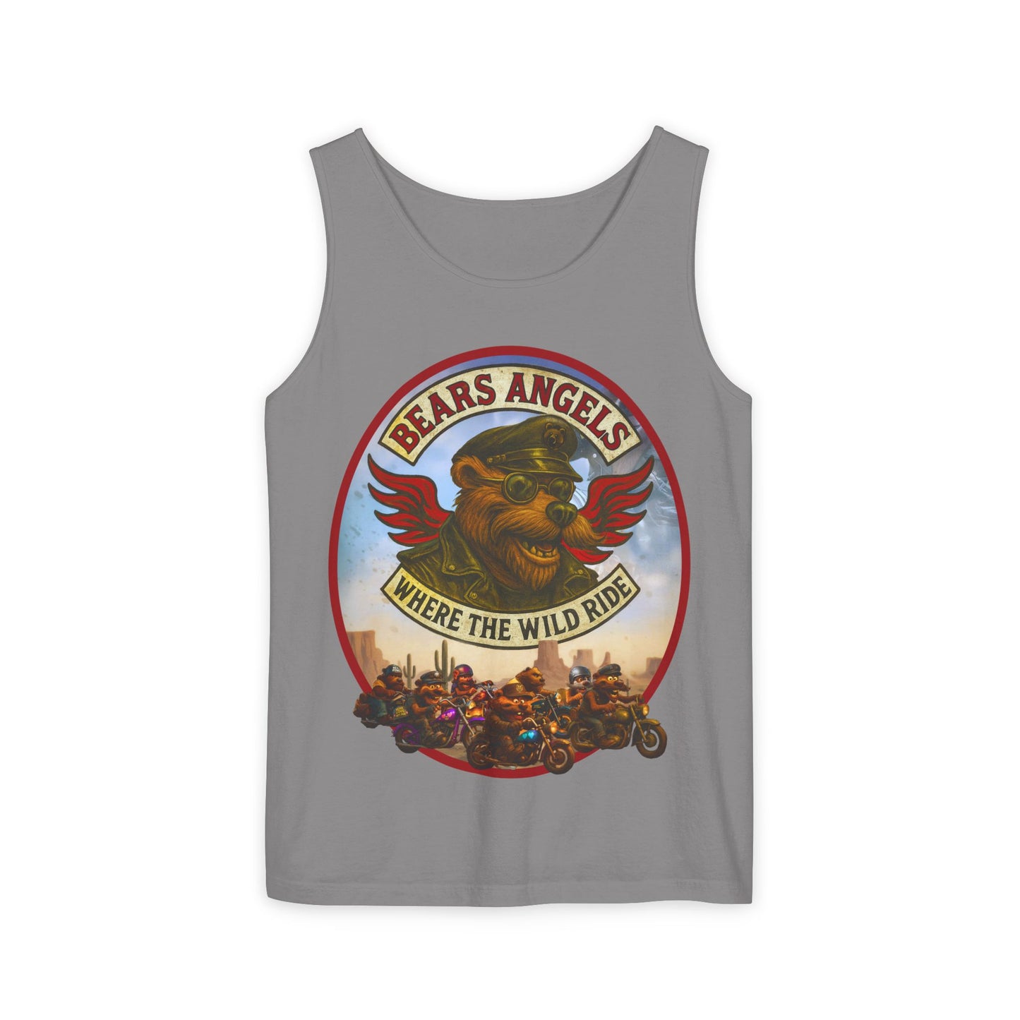 Tank Top - Bears Angels Roundel 'Ride With Pride' Biker Bear Design