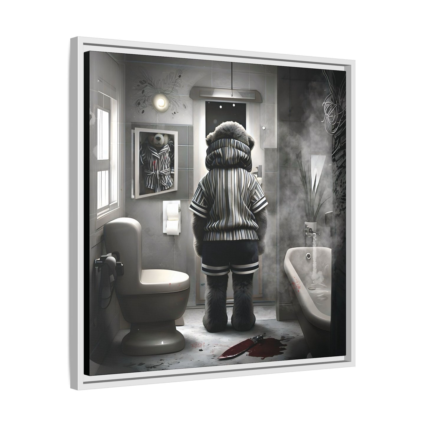 Canvas Art Print - The Untimely Demise of Benjamin Bear by Andrew McCarter, Dark Surreal Artwork