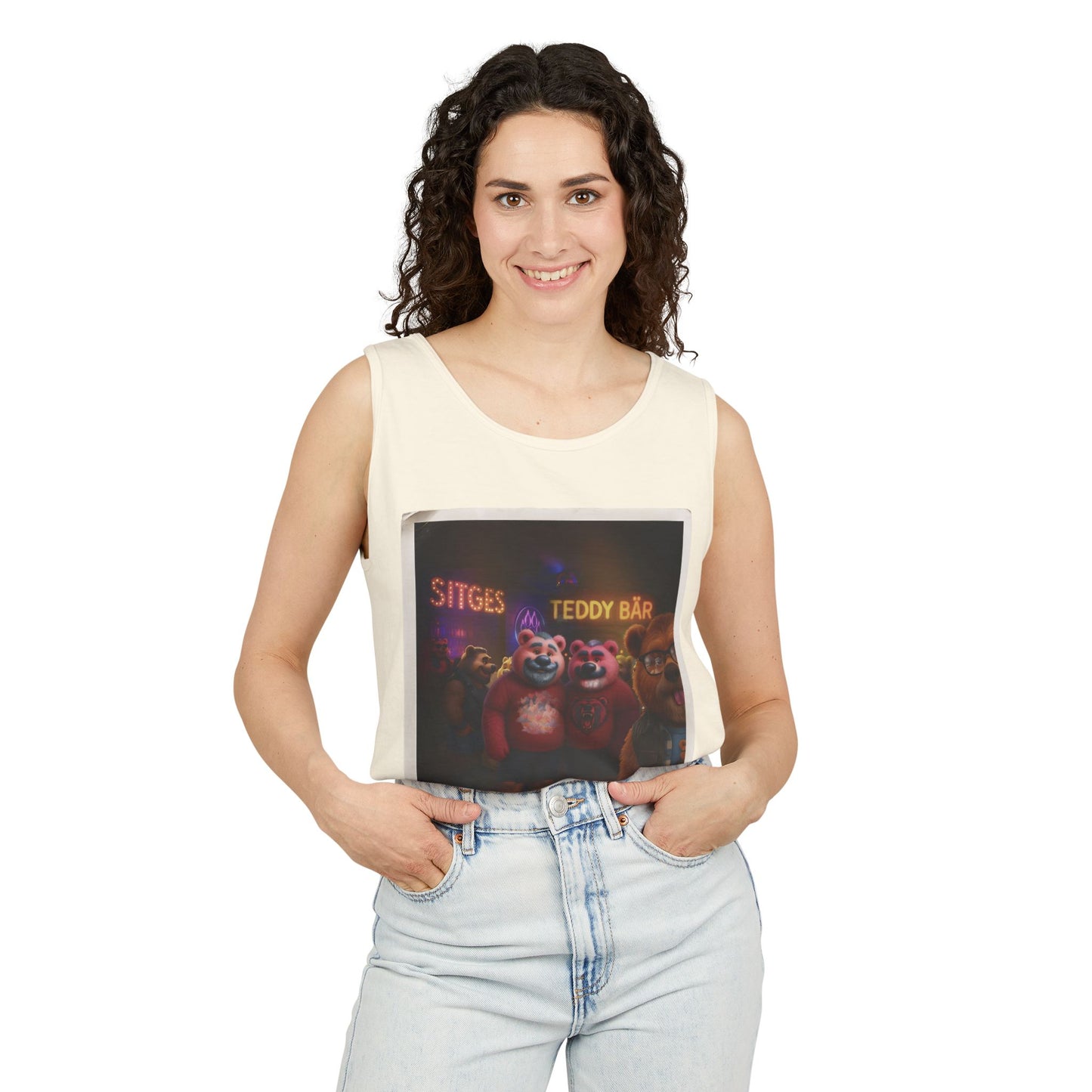 Tank Top - The Photo Bomber Bear Tee by Andrew McCarter for PinkPond, Unisex Pride Pool Party Shirt