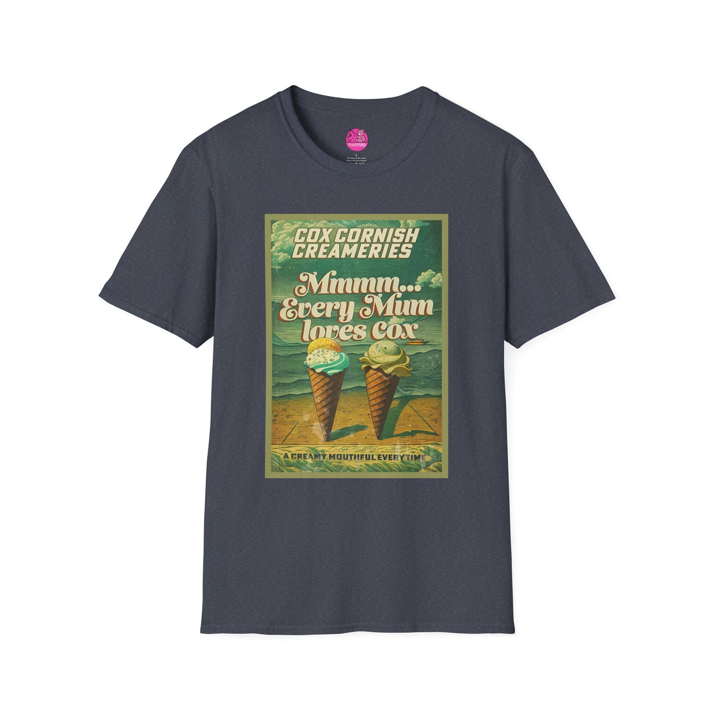 Saucy Vintage Ice Cream T-Shirt - Cox Cornish Creameries Design