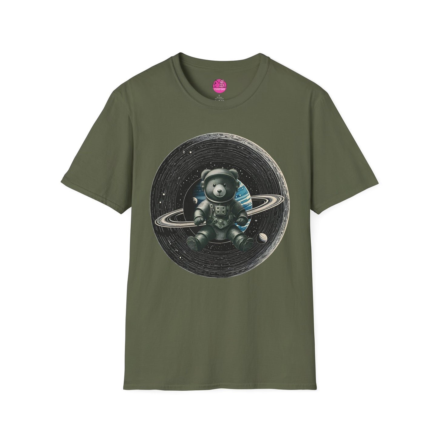 Cosmic Explorer Teddy T-Shirt - Spacefaring Bear Graphic Tee for Space Lovers and Adventurers