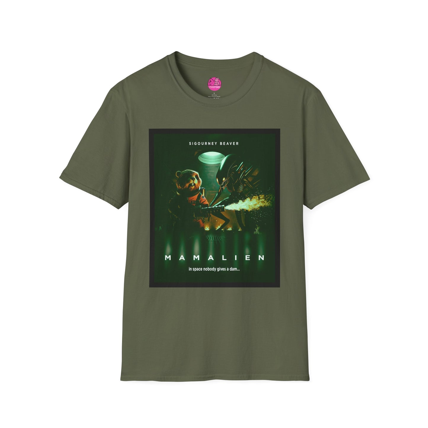 Xeno -Green Alien Parody Sci-Fi T-Shirt Featuring Sigourney Beaver
