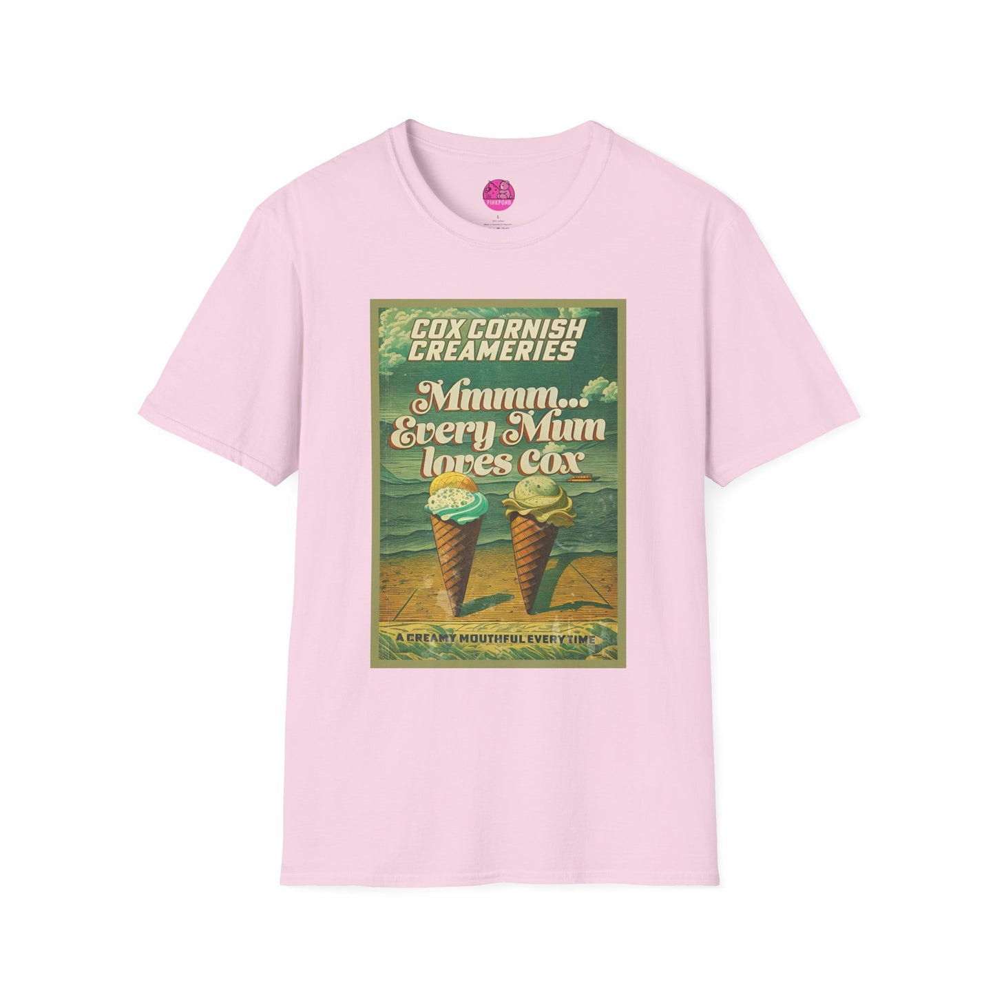 Saucy Vintage Ice Cream T-Shirt - Cox Cornish Creameries Design