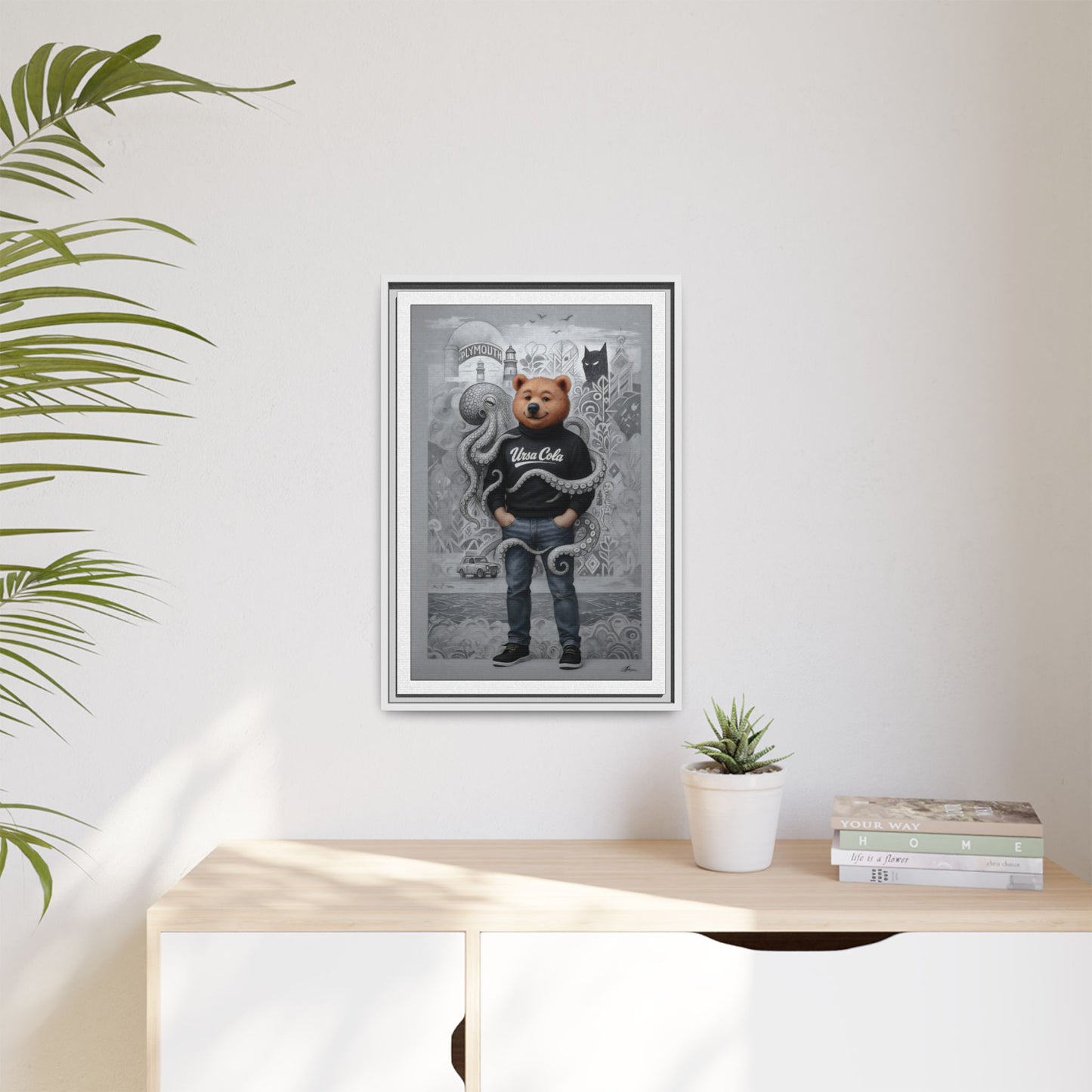 PinkPond Canvas Art Print – An Invasion of Octopi Was Announced on the News. Who Can Save Us?!