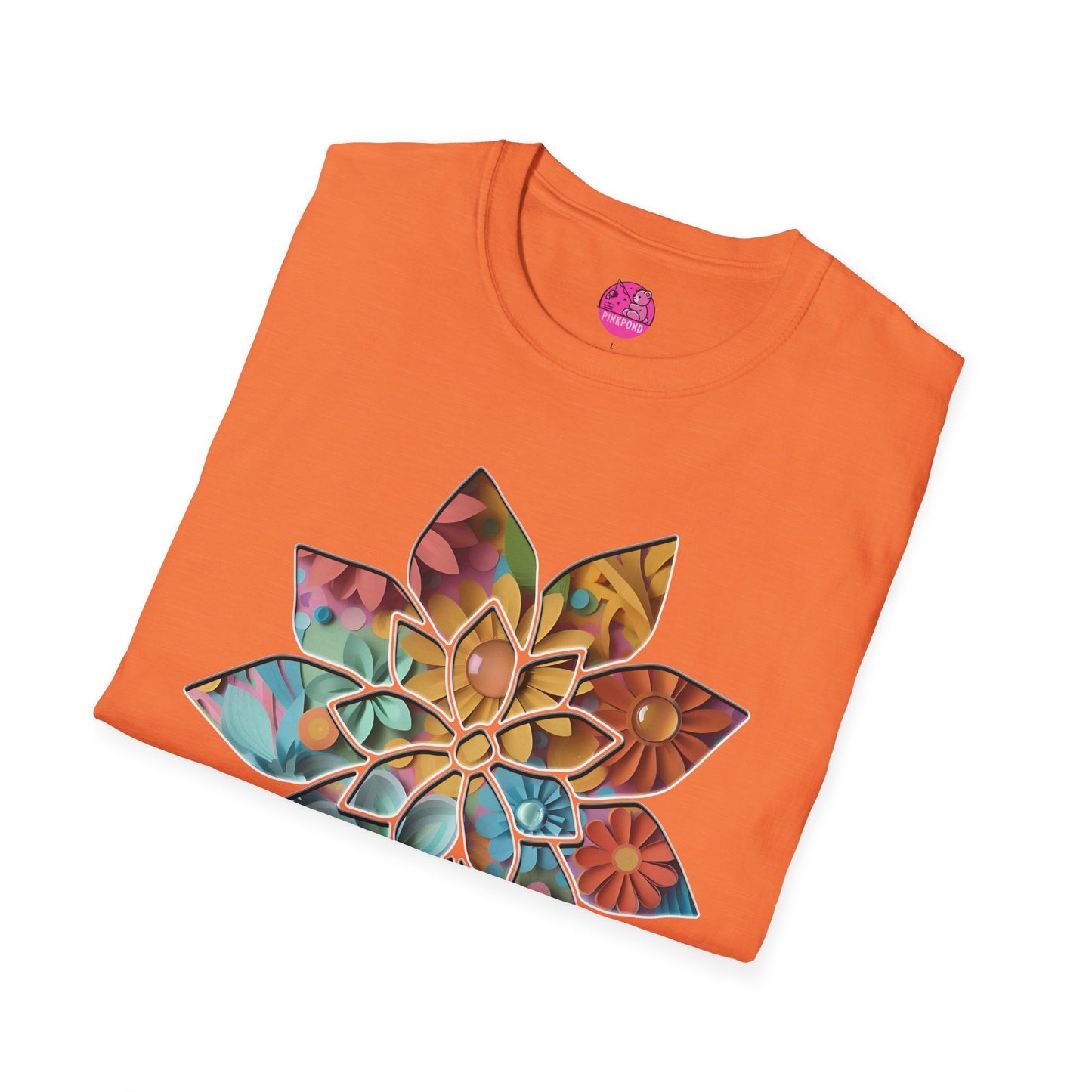 Blooming Beauty T-Shirt – A Burst of Color and Creativity- Unisex Softstyle Tee