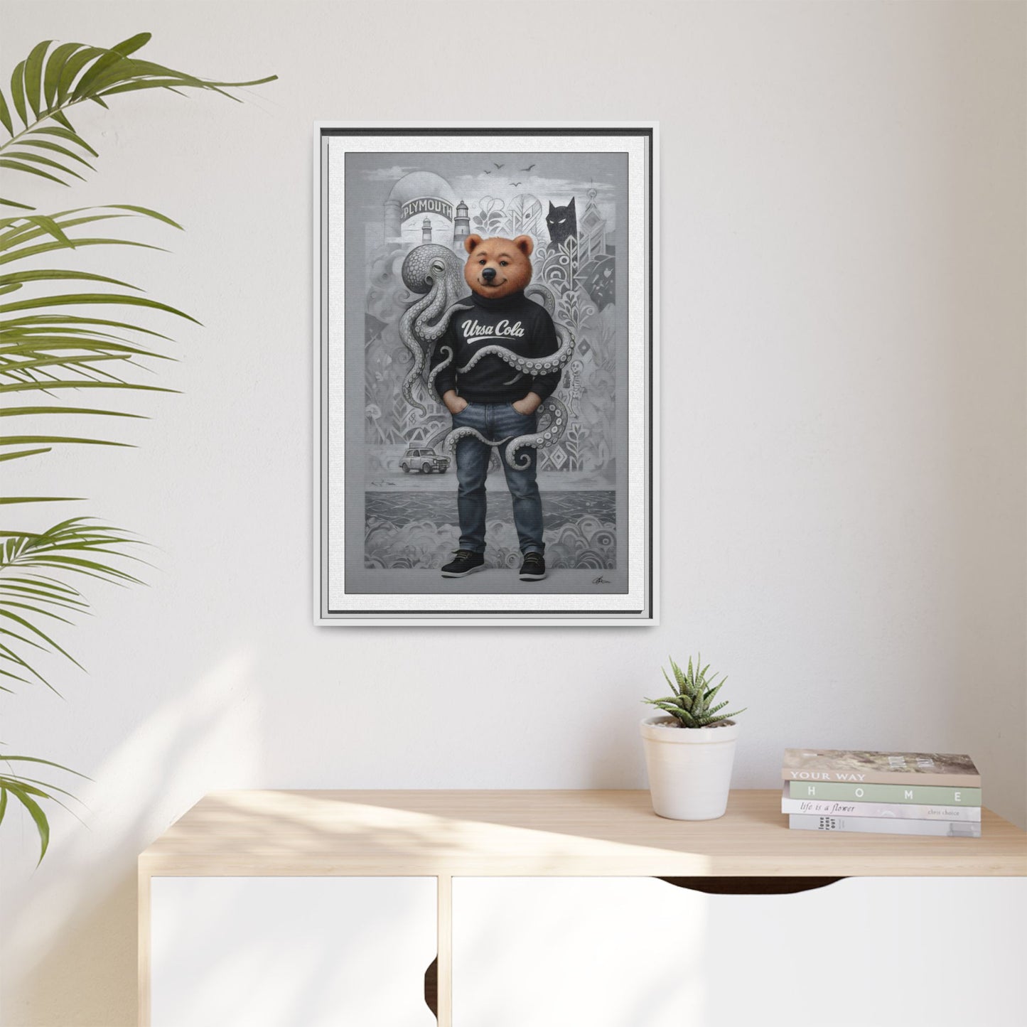 PinkPond Canvas Art Print – An Invasion of Octopi Was Announced on the News. Who Can Save Us?!