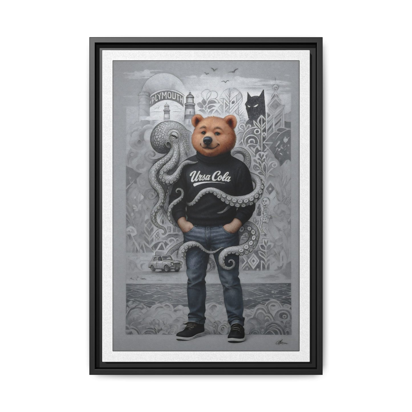 PinkPond Canvas Art Print – An Invasion of Octopi Was Announced on the News. Who Can Save Us?!