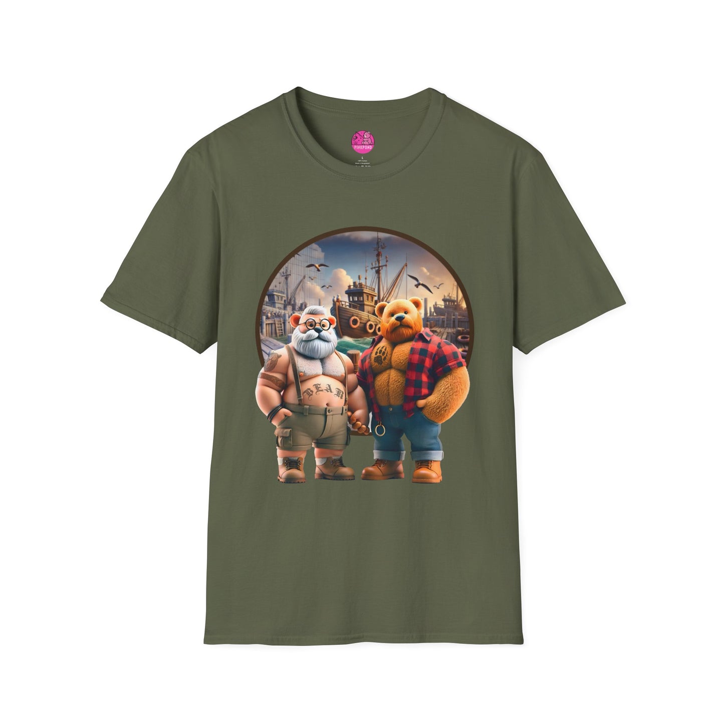 Dockside Daddies T-Shirt - Rugged Bear Seafaring Vibes Tee