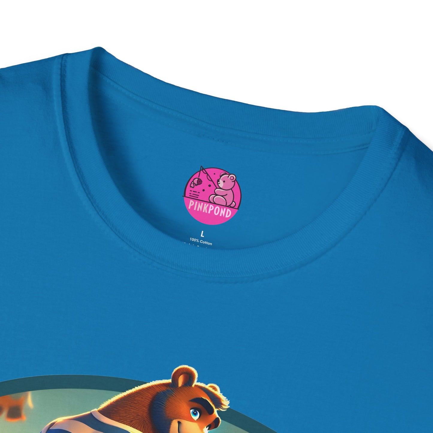 Beach Bear Bliss Softstyle T-Shirt - PinkPond Exclusive Vintage Design