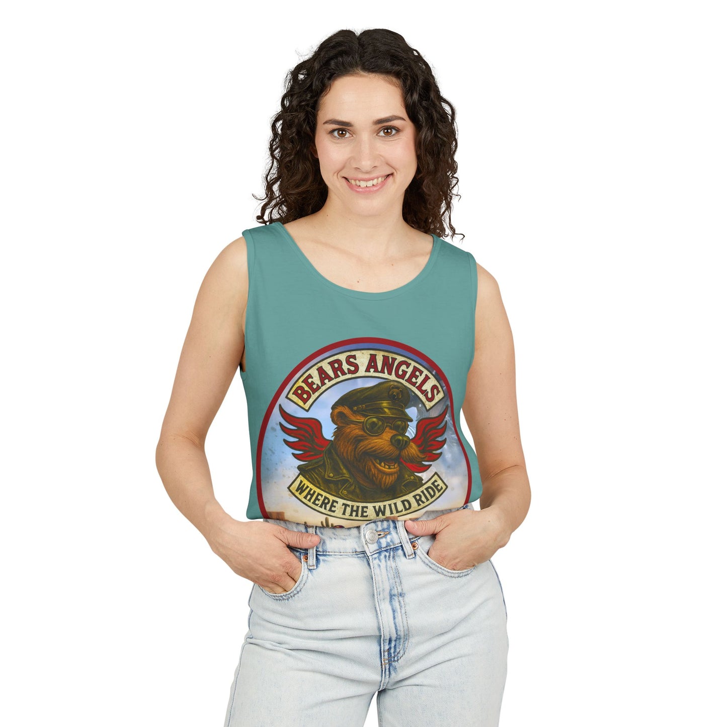 Tank Top - Bears Angels Roundel 'Ride With Pride' Biker Bear Design
