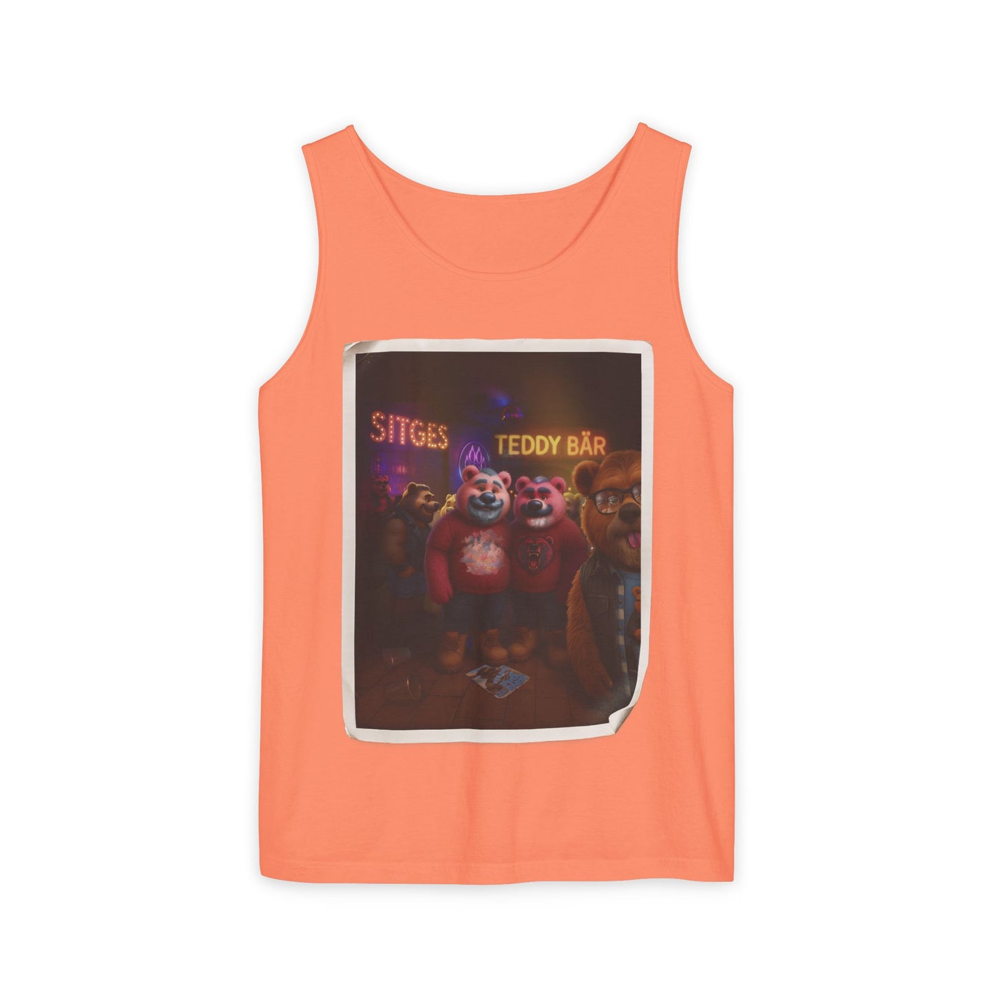 Tank Top - The Photo Bomber Bear Tee by Andrew McCarter for PinkPond, Unisex Pride Pool Party Shirt