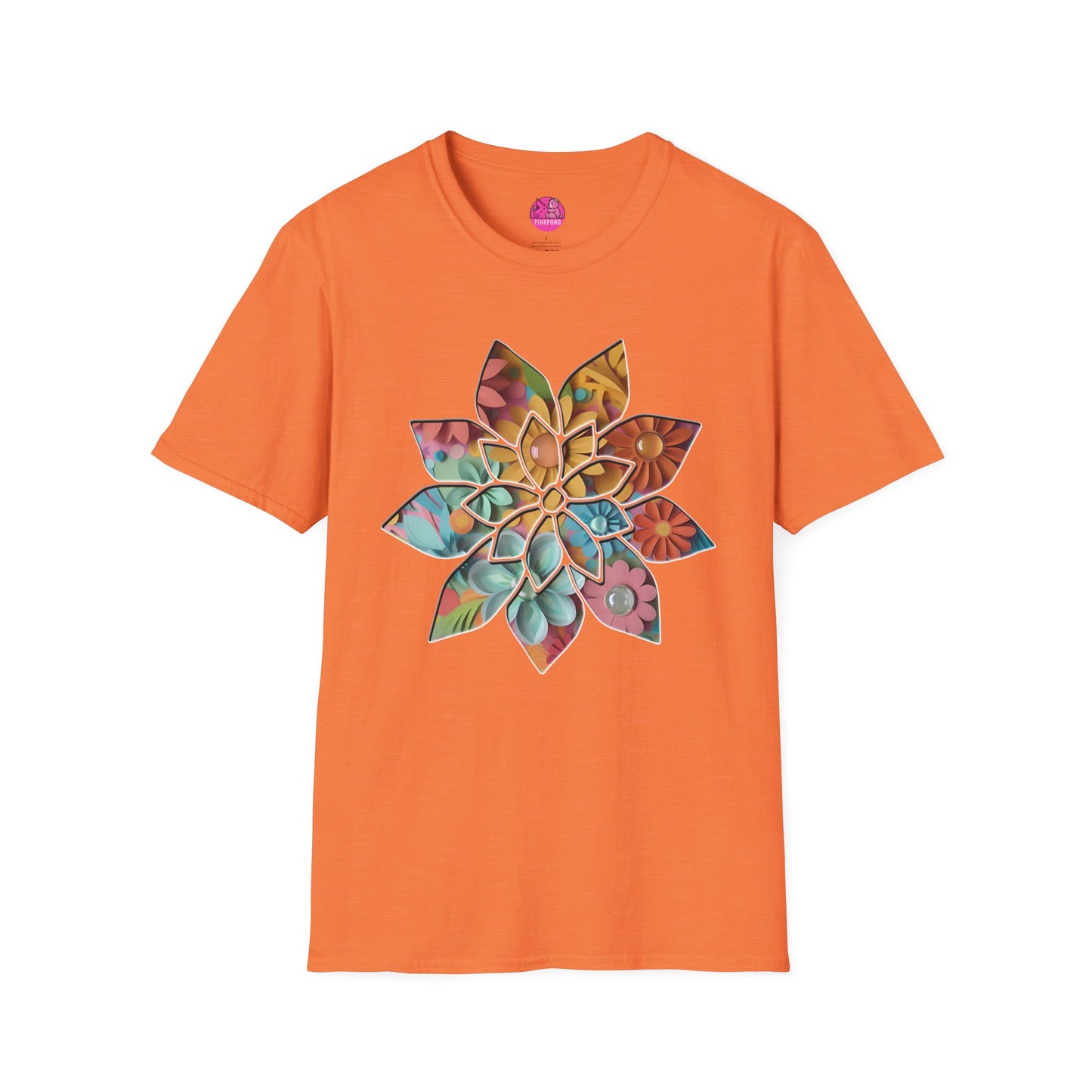 Blooming Beauty T-Shirt – A Burst of Color and Creativity- Unisex Softstyle Tee