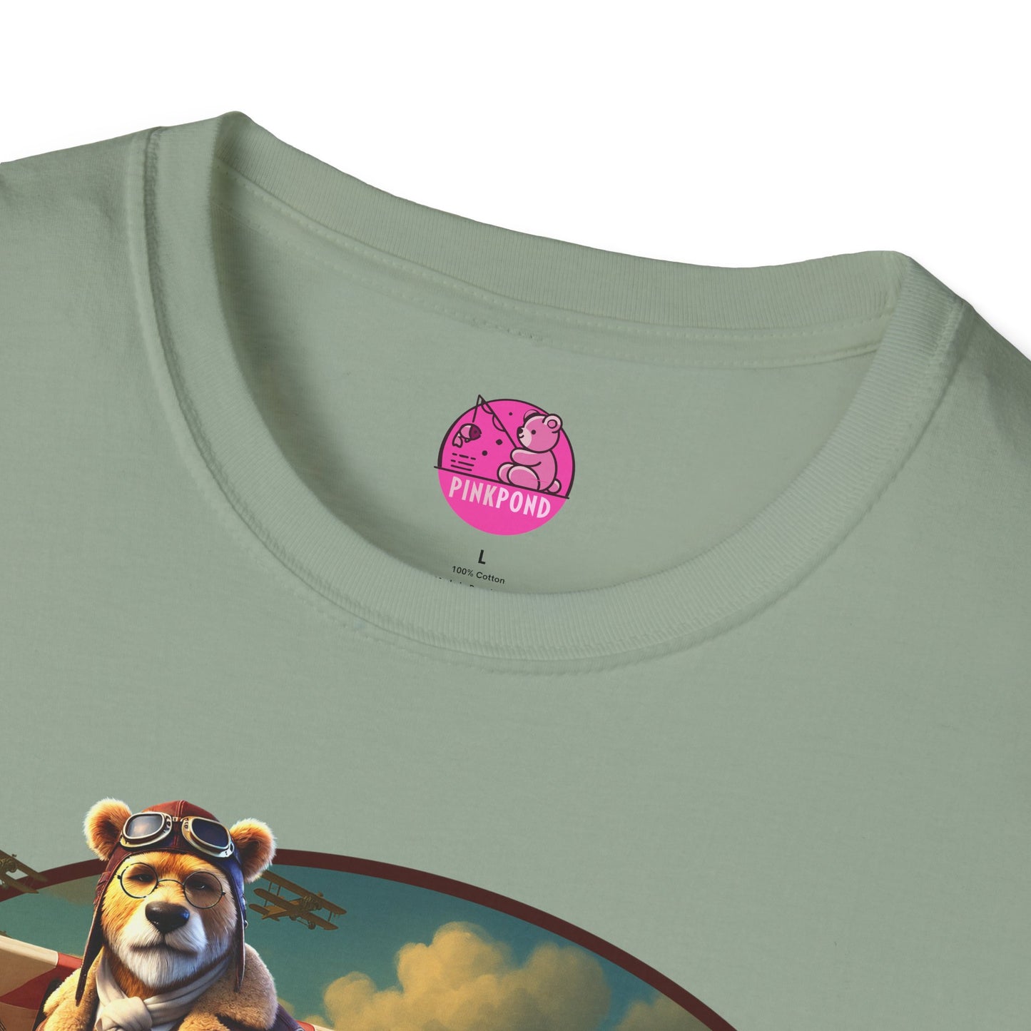 Aviator Bear Softstyle T-Shirt - PinkPond Tee
