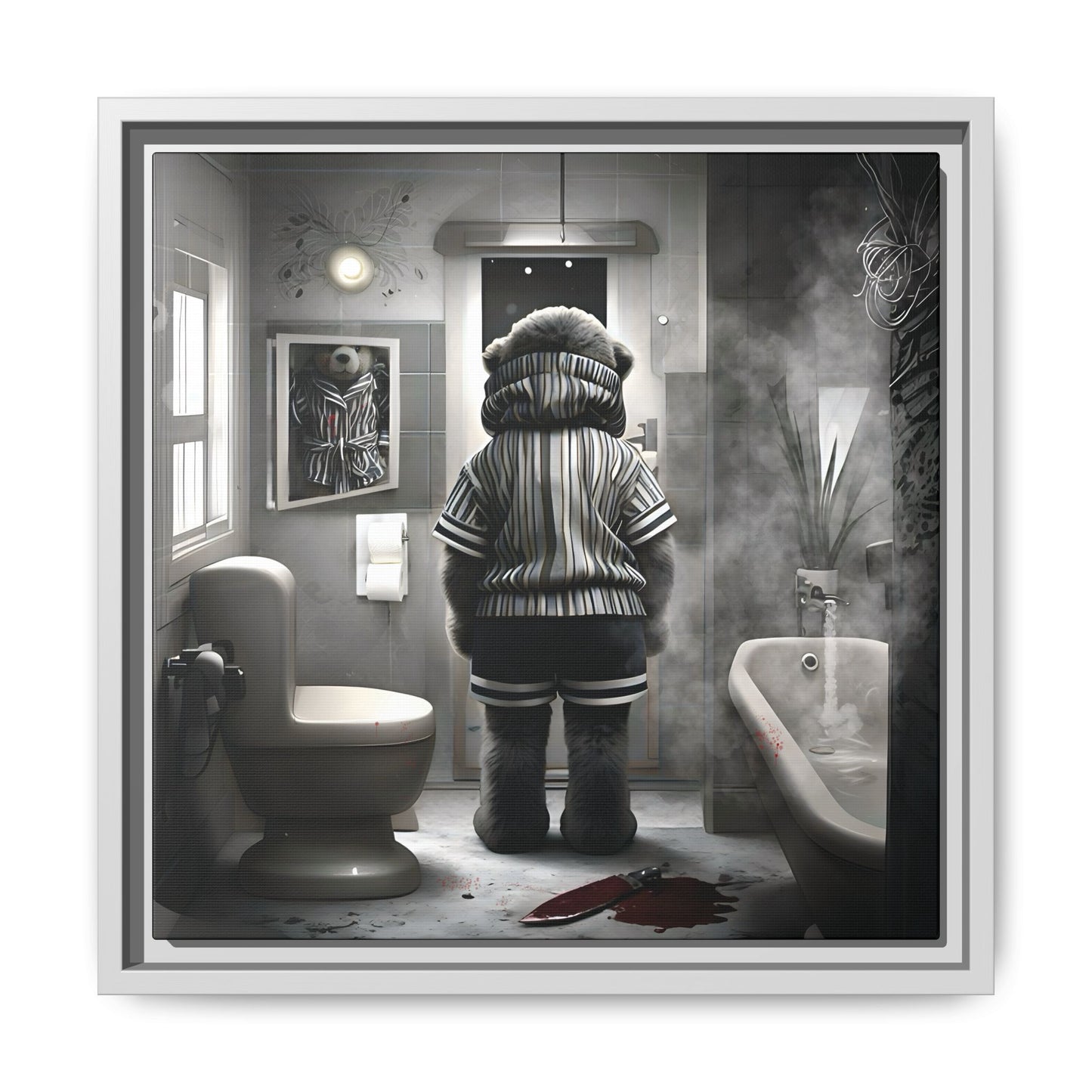 Canvas Art Print - The Untimely Demise of Benjamin Bear by Andrew McCarter, Dark Surreal Artwork