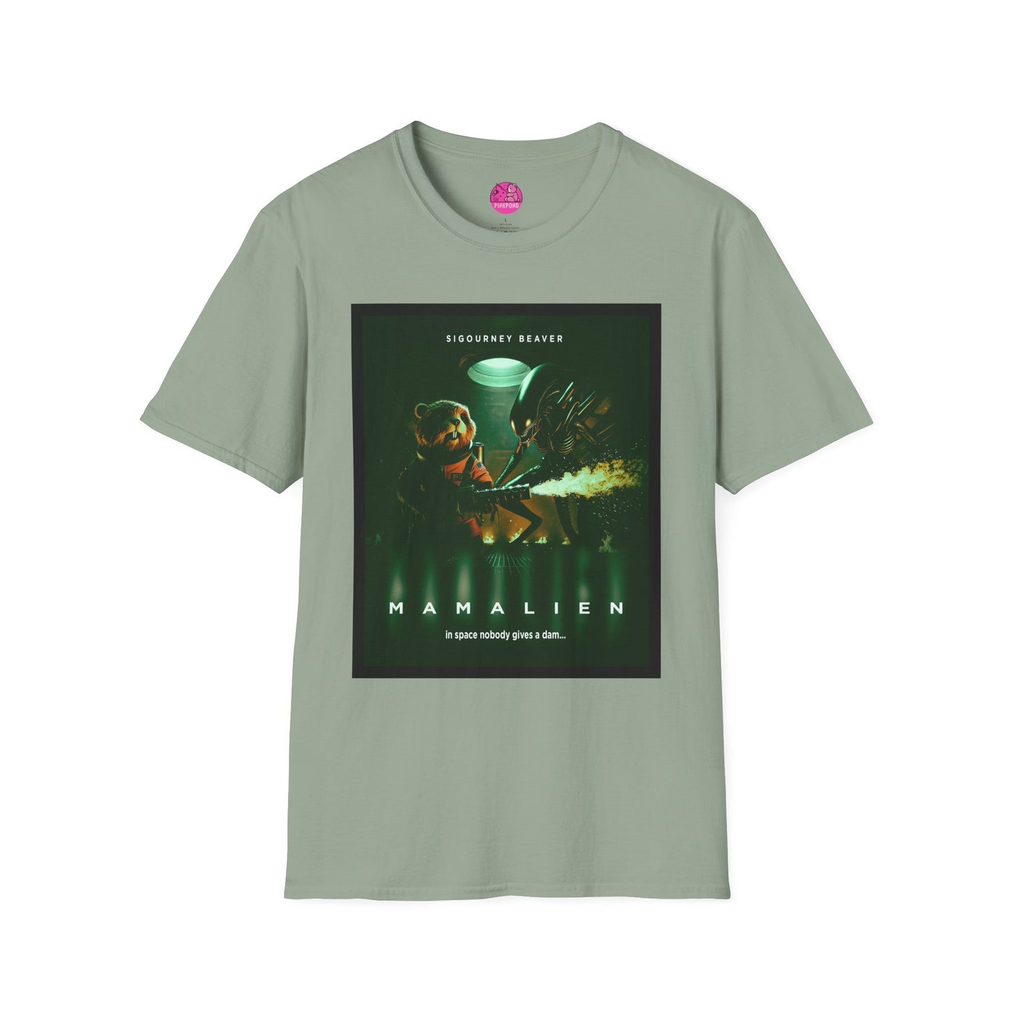 Xeno -Green Alien Parody Sci-Fi T-Shirt Featuring Sigourney Beaver