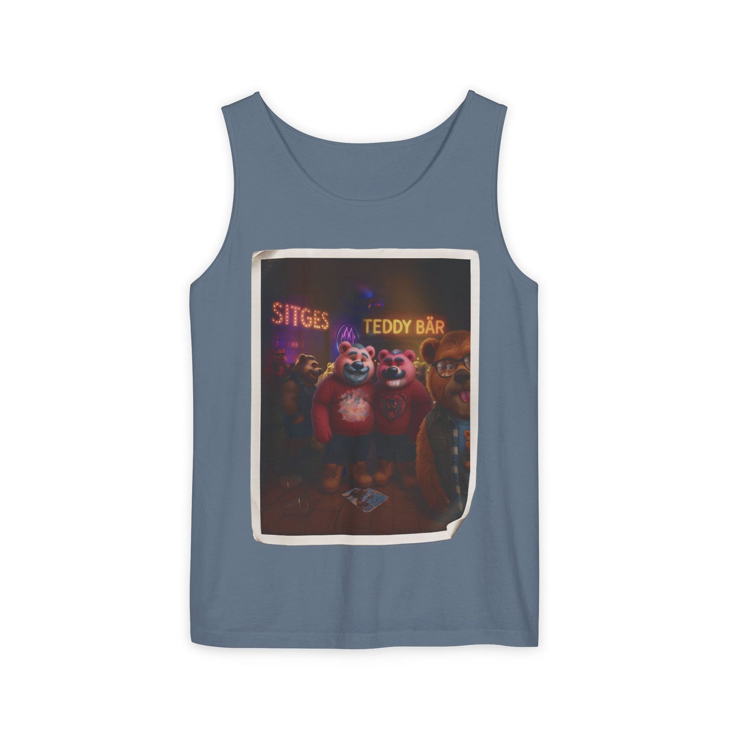 Tank Top - The Photo Bomber Bear Tee by Andrew McCarter for PinkPond, Unisex Pride Pool Party Shirt