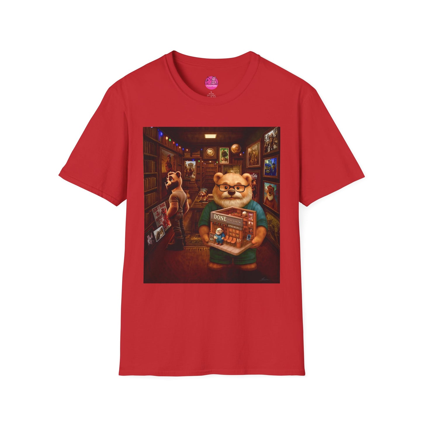 Vintage Bookstore Bear T-Shirt