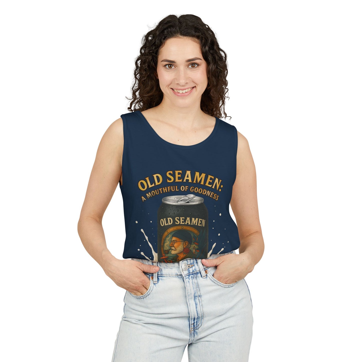 Tank Top Old Seamen Ale T-Shirt Vintage Beer Can Art Naughty Wink