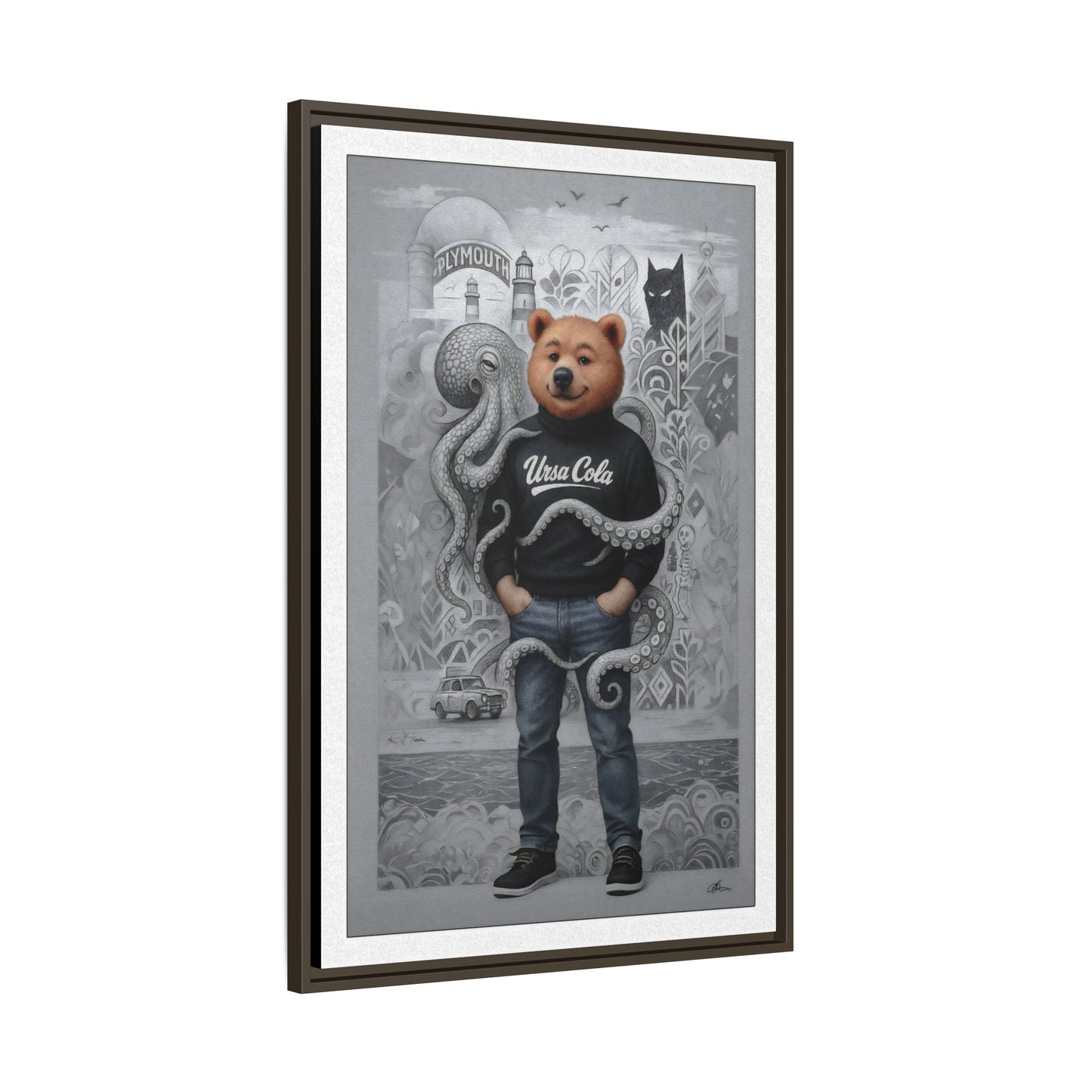 PinkPond Canvas Art Print – An Invasion of Octopi Was Announced on the News. Who Can Save Us?!