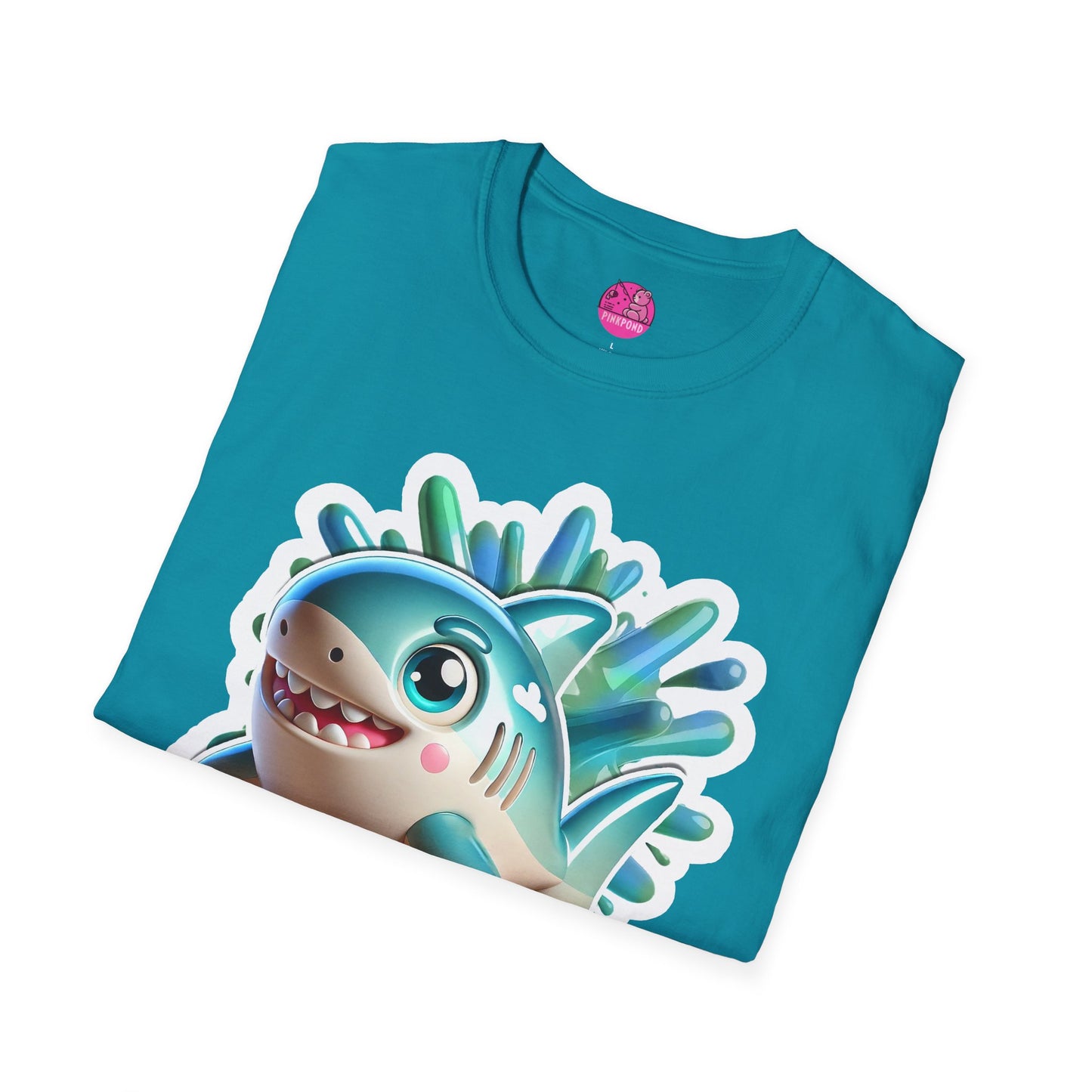 Marky the Shark Tee - Dive into fun - Unisex Softstyle T-Shirt for Ocean lovers