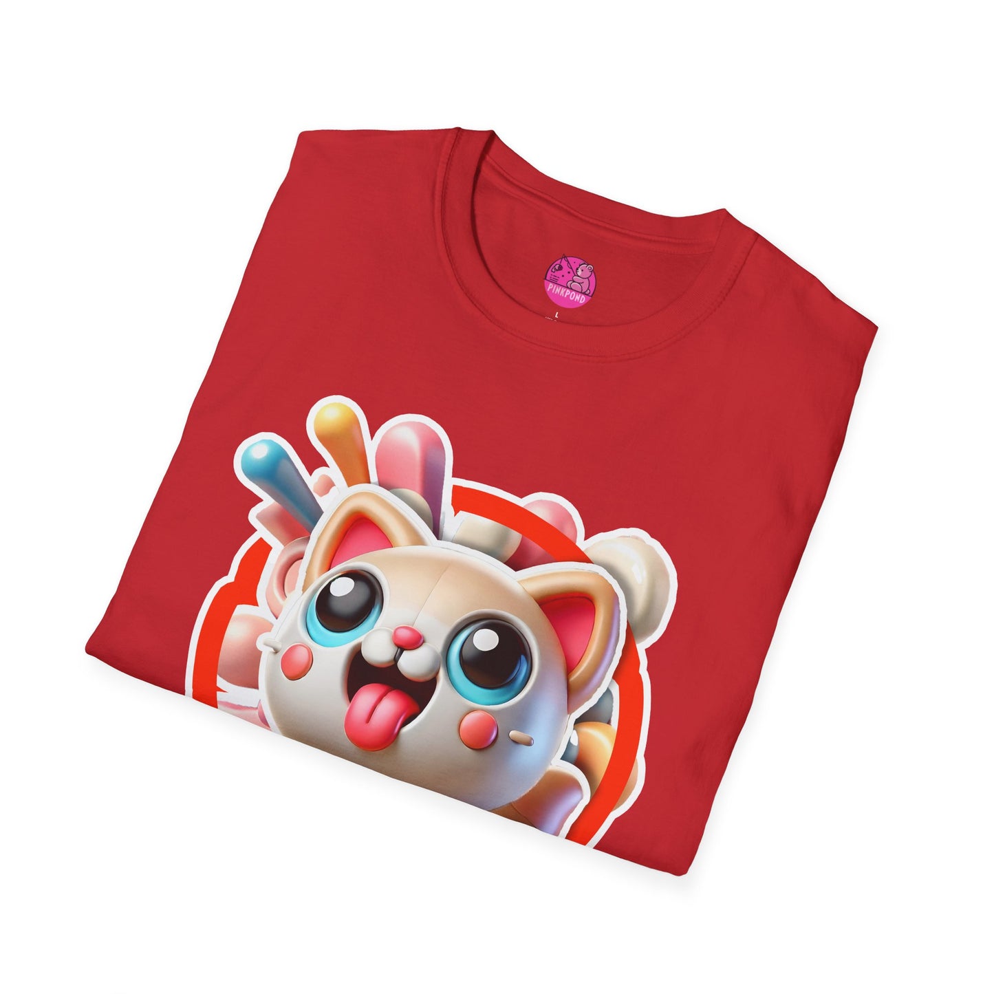 Katey Cat T-Shirt - Burst of Playful Energy | Unisex Softstyle