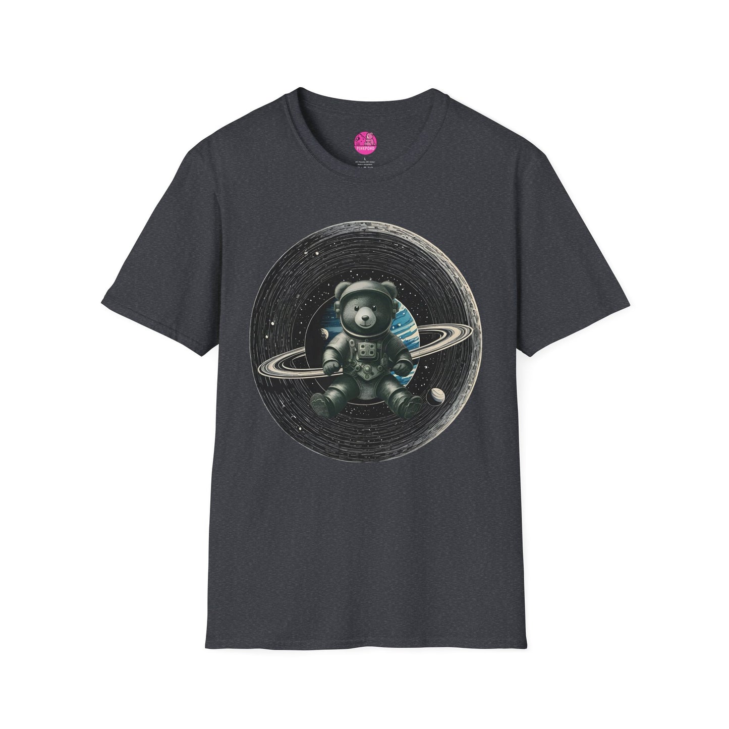Cosmic Explorer Teddy T-Shirt - Spacefaring Bear Graphic Tee for Space Lovers and Adventurers
