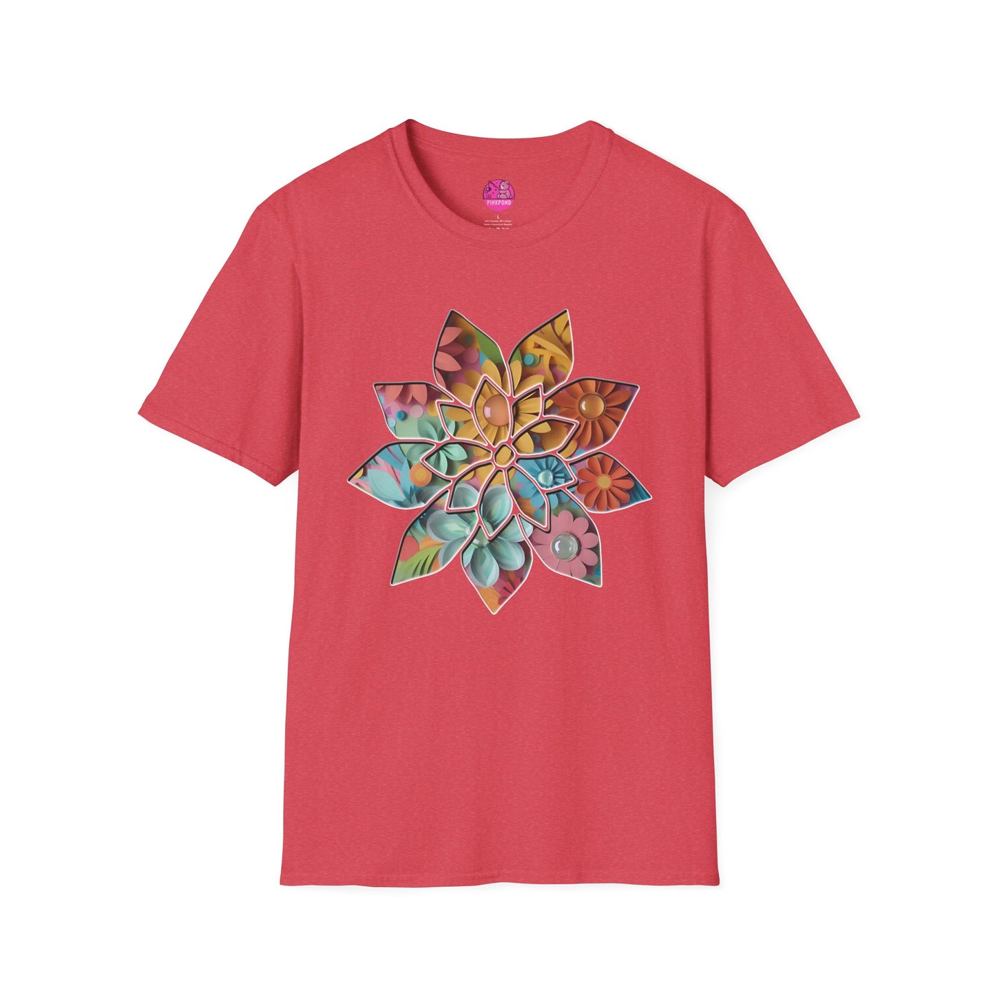 Blooming Beauty T-Shirt – A Burst of Color and Creativity- Unisex Softstyle Tee