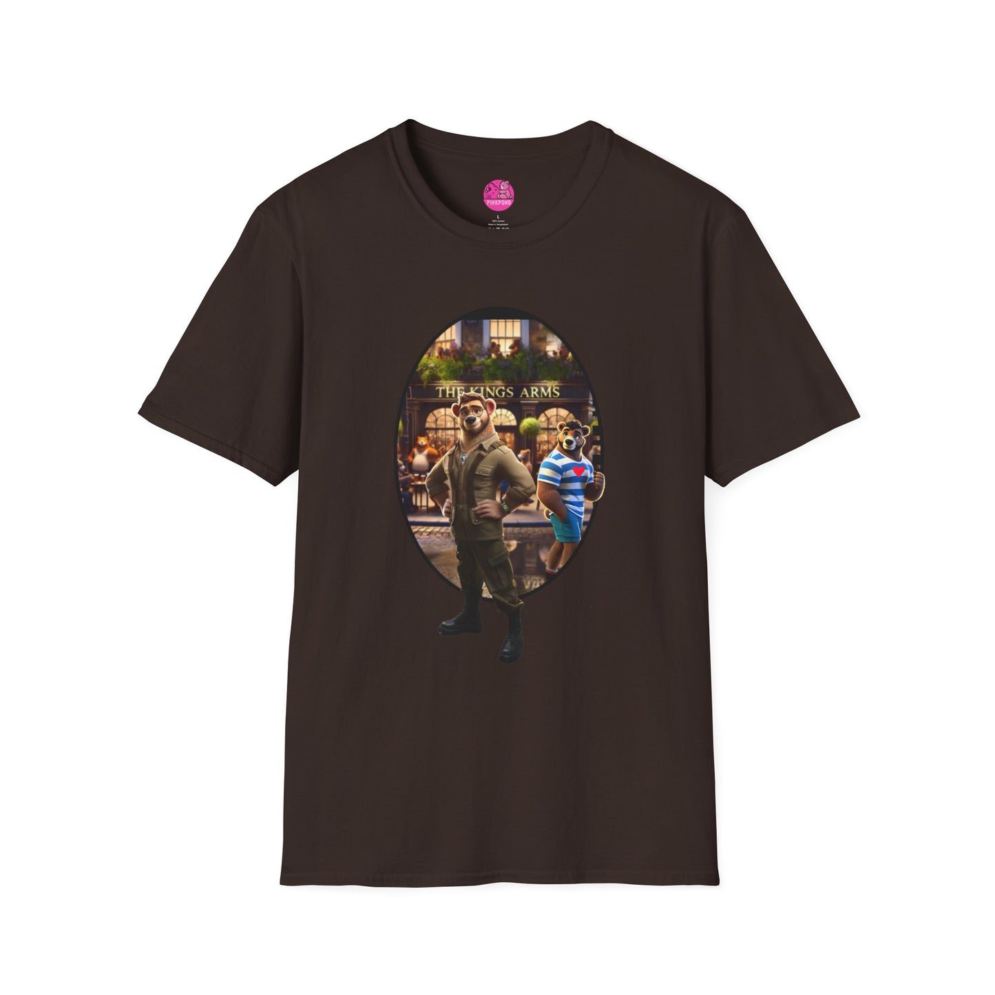 Retro Bear Scene T-Shirt - Fly-by Cruise at the Kings Arms