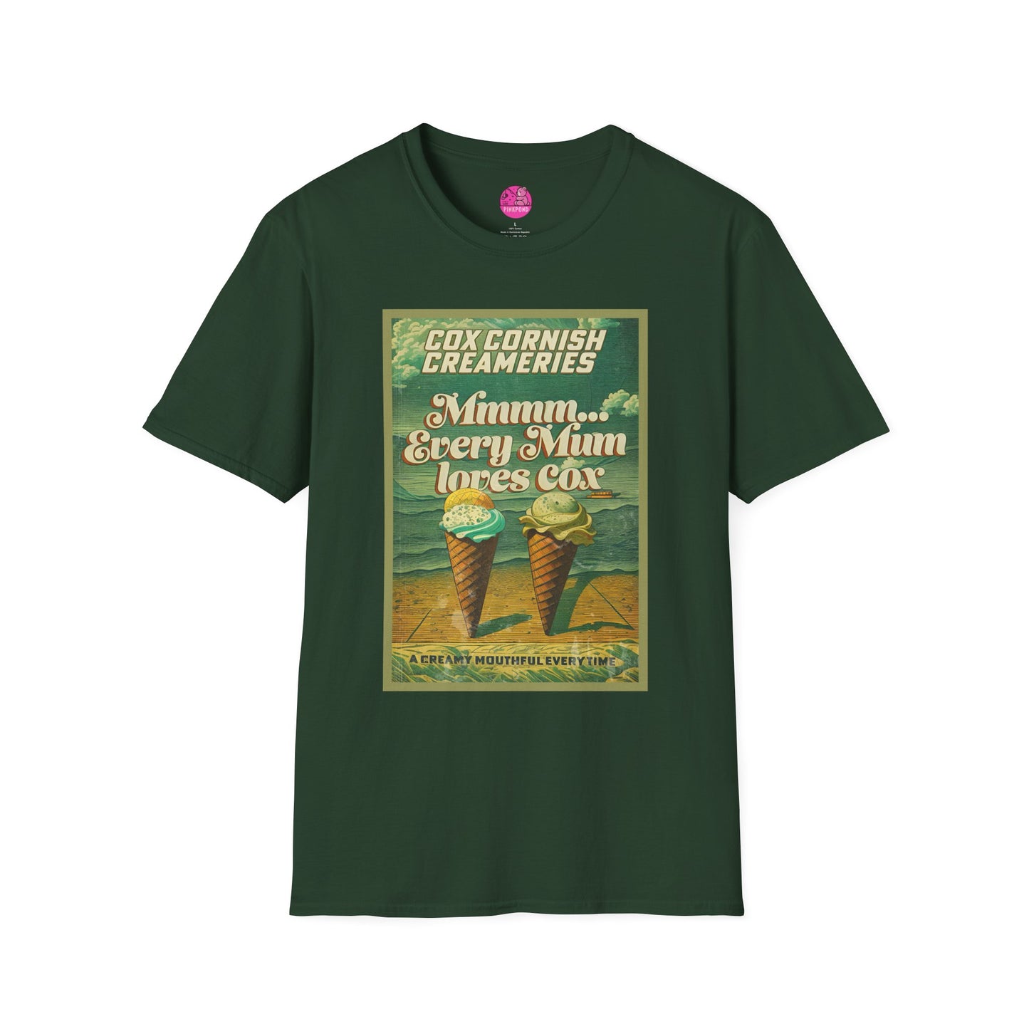 Saucy Vintage Ice Cream T-Shirt - Cox Cornish Creameries Design