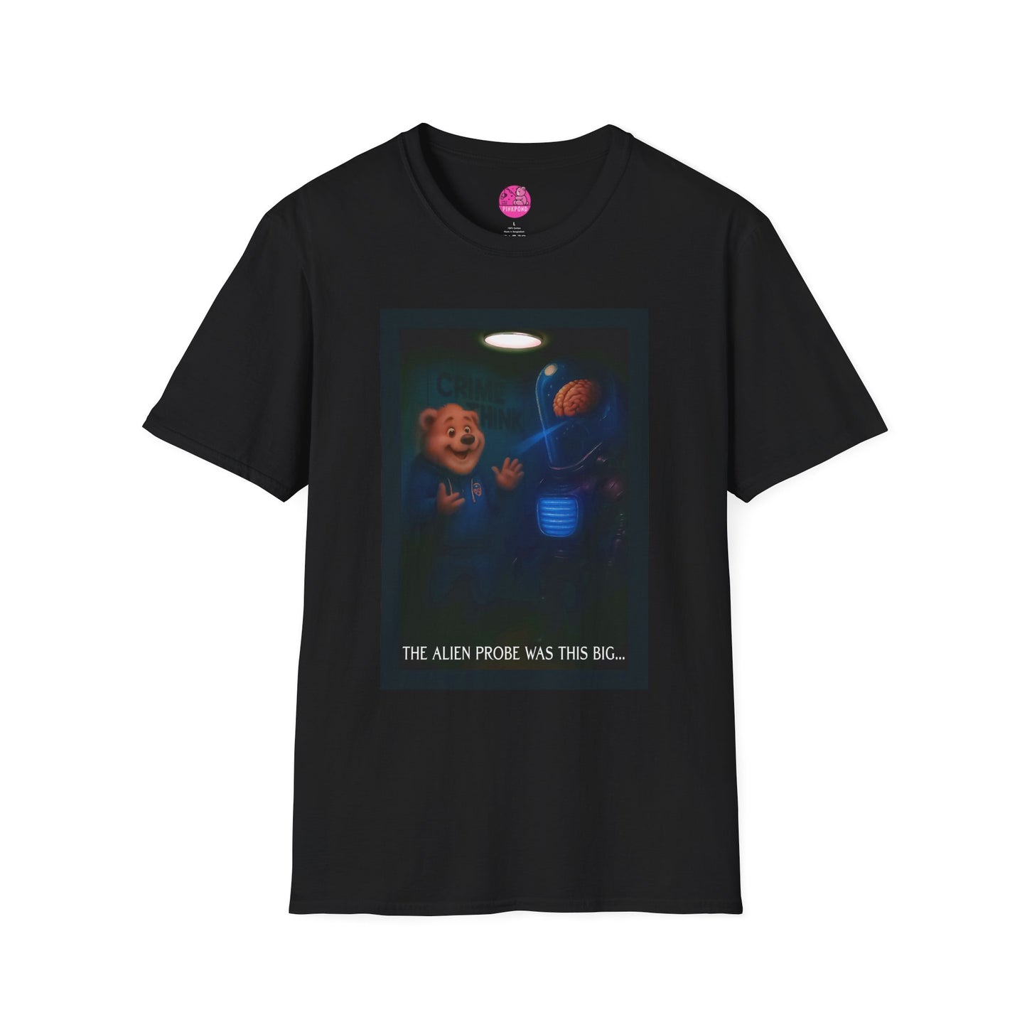 Alien Probe Softstyle Bear T-Shirt - PinkPond Tee for Sci-Fi Fans